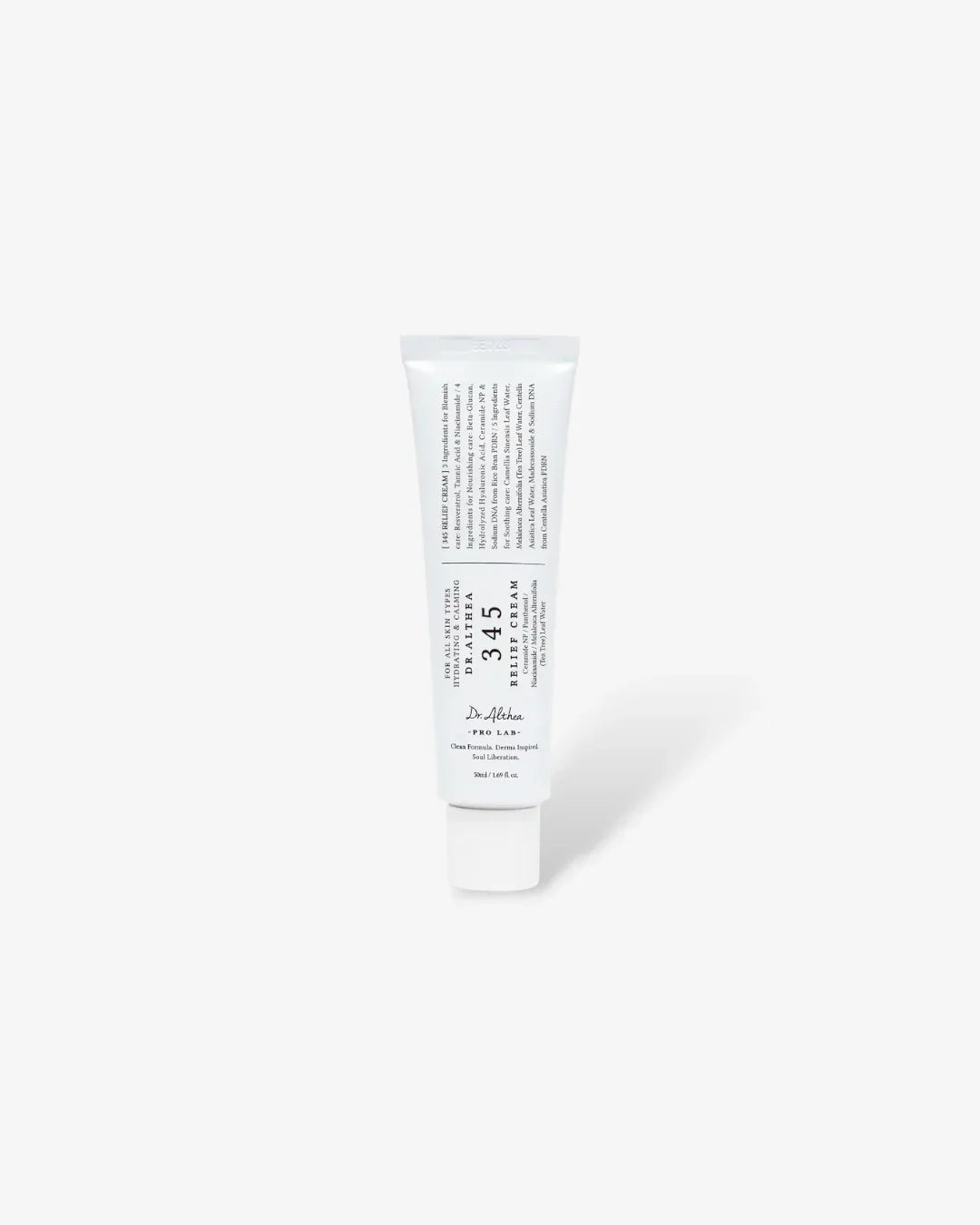 Dr Althea 345 Relief Cream 50ml white tube on plain white background
