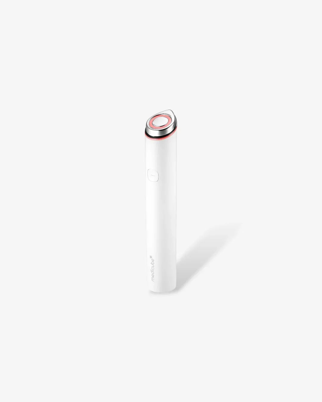 White Mediacube Age-R Booster Pro Mini beauty device on plain background, Korean skincare tool