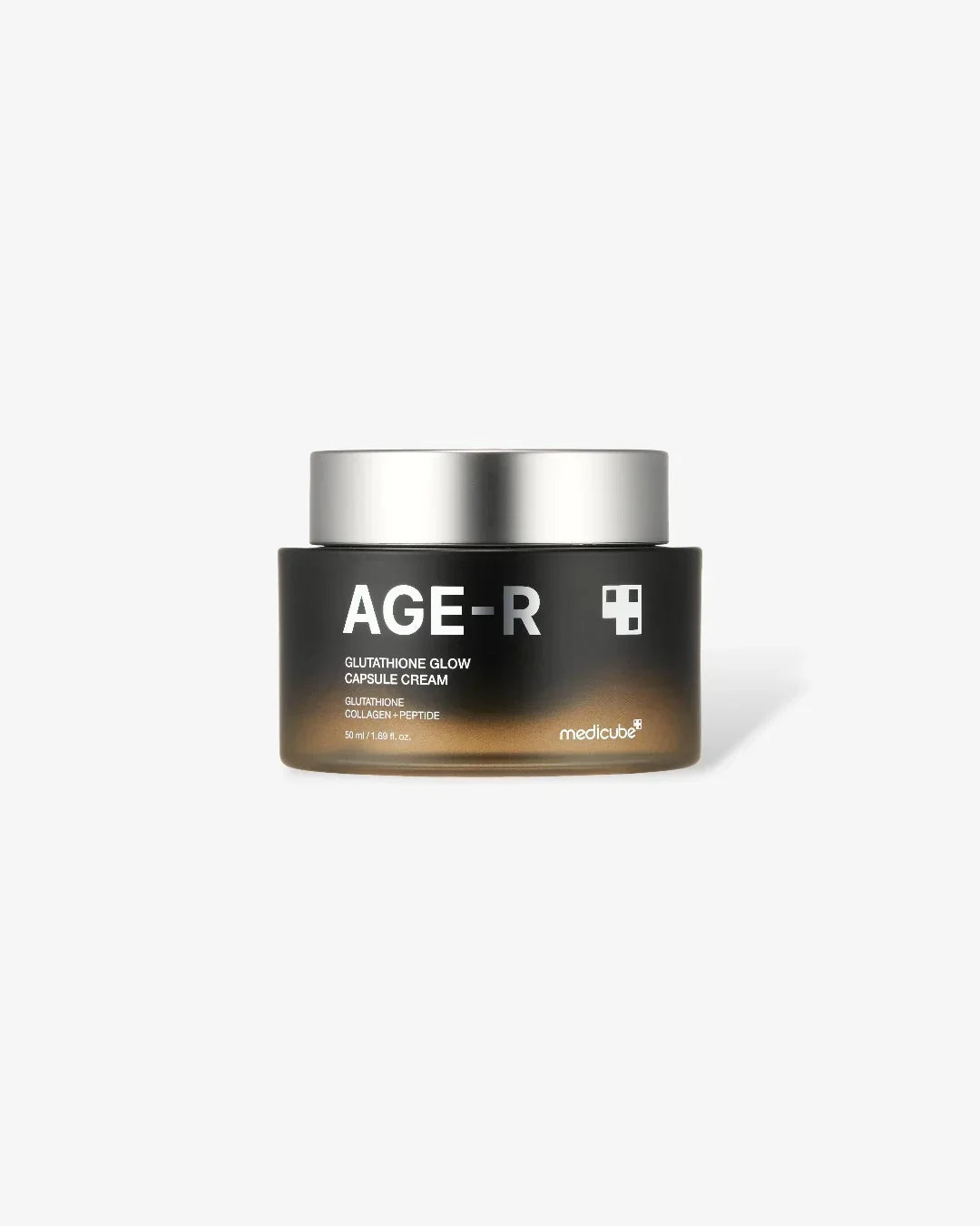 Medicube AGE-R Glutathione Glow Capsule Cream 50ml jar with silver lid on white background