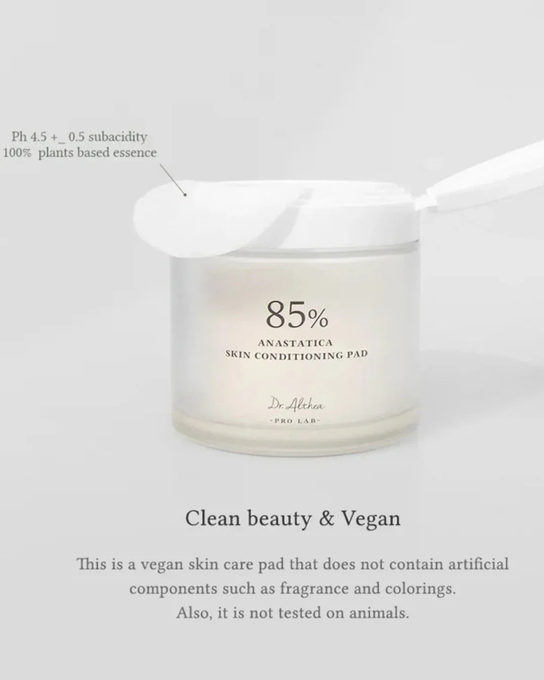 Jar of Anastatica Skin Conditioning Pad with vegan, plant-based essence and pH 4.5 for clean beauty