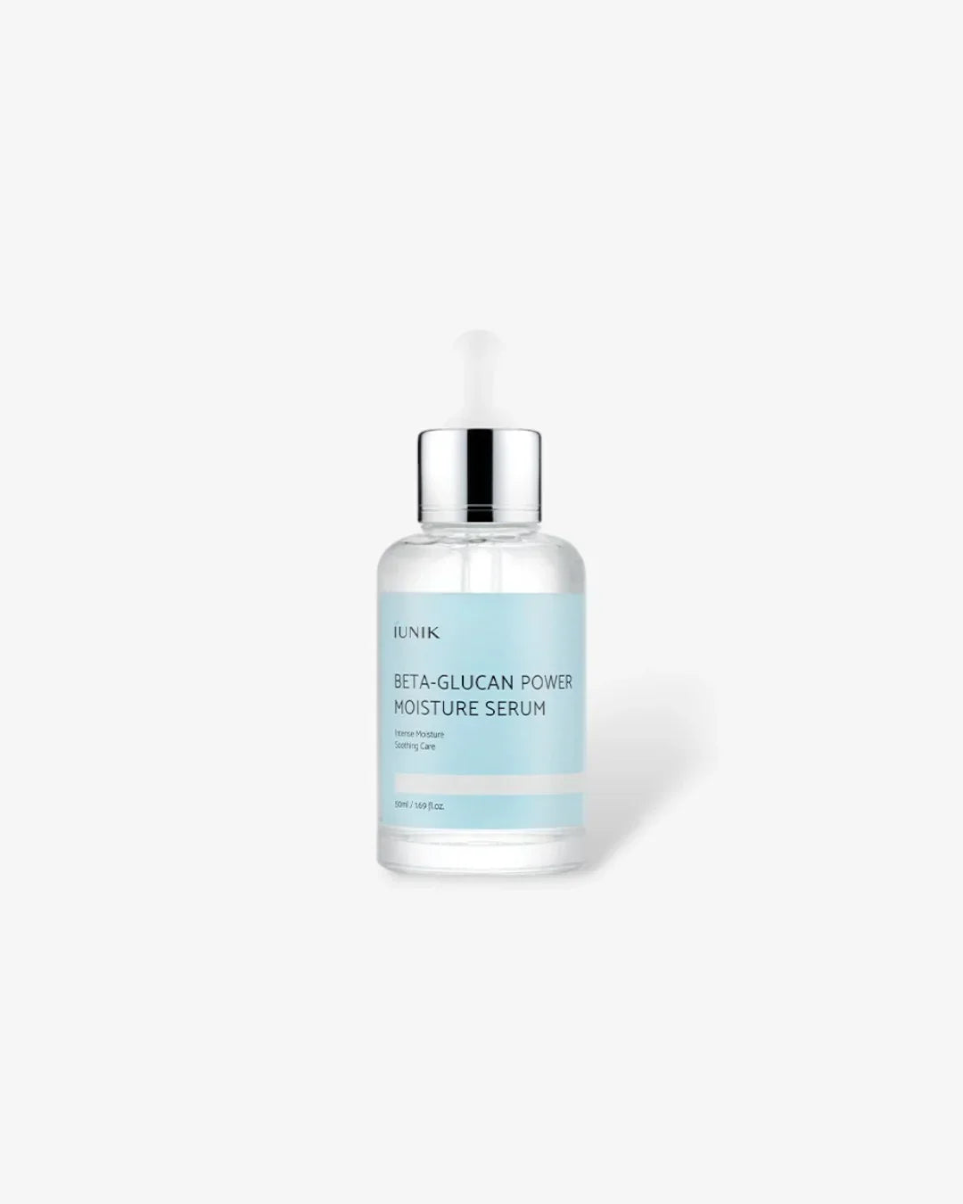 IUNIK Beta-Glucan Power Moisture Serum bottle with dropper, hydrating skincare product