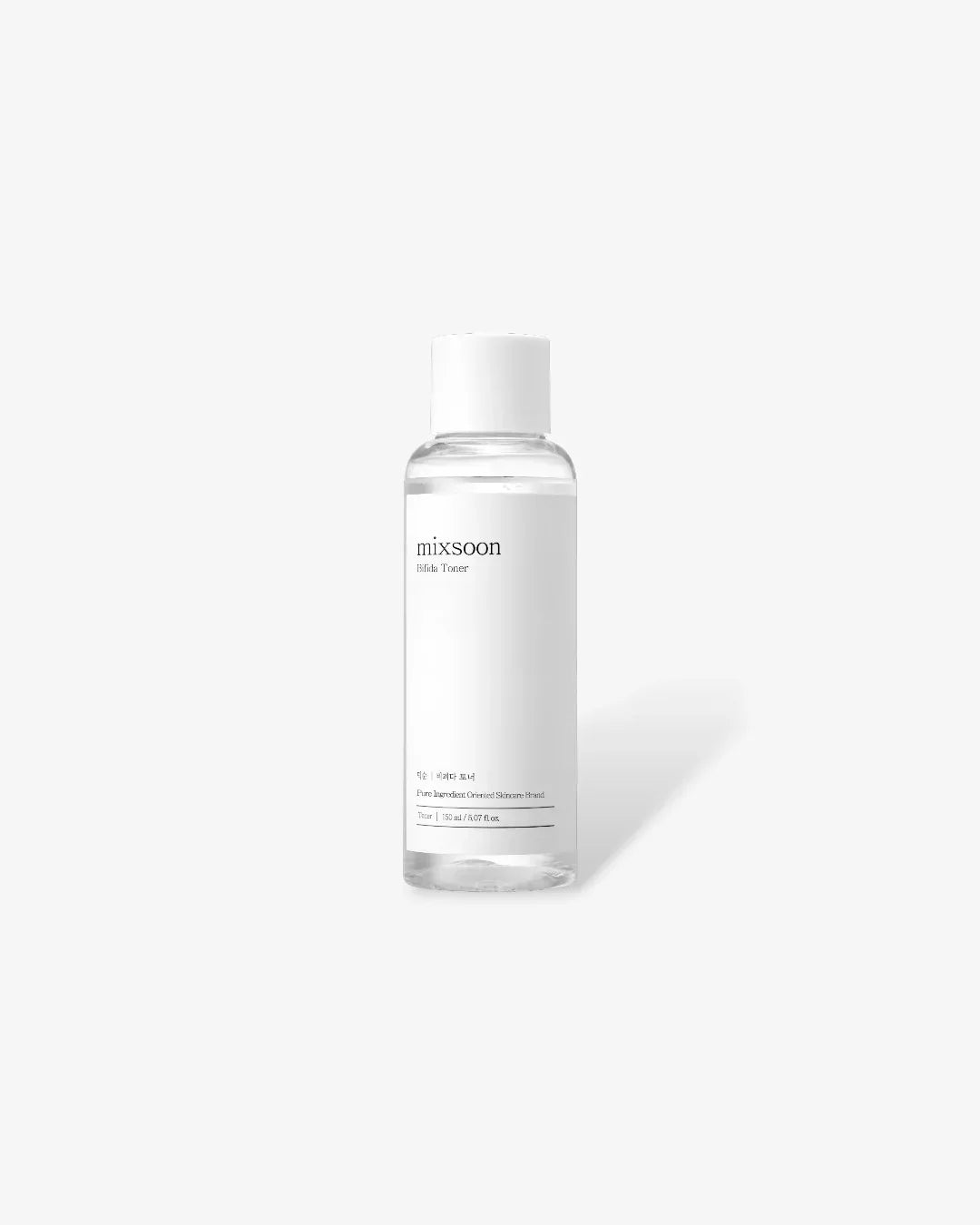 Mixsoon Bifida Toner 150ml clear skincare bottle with white label on white background