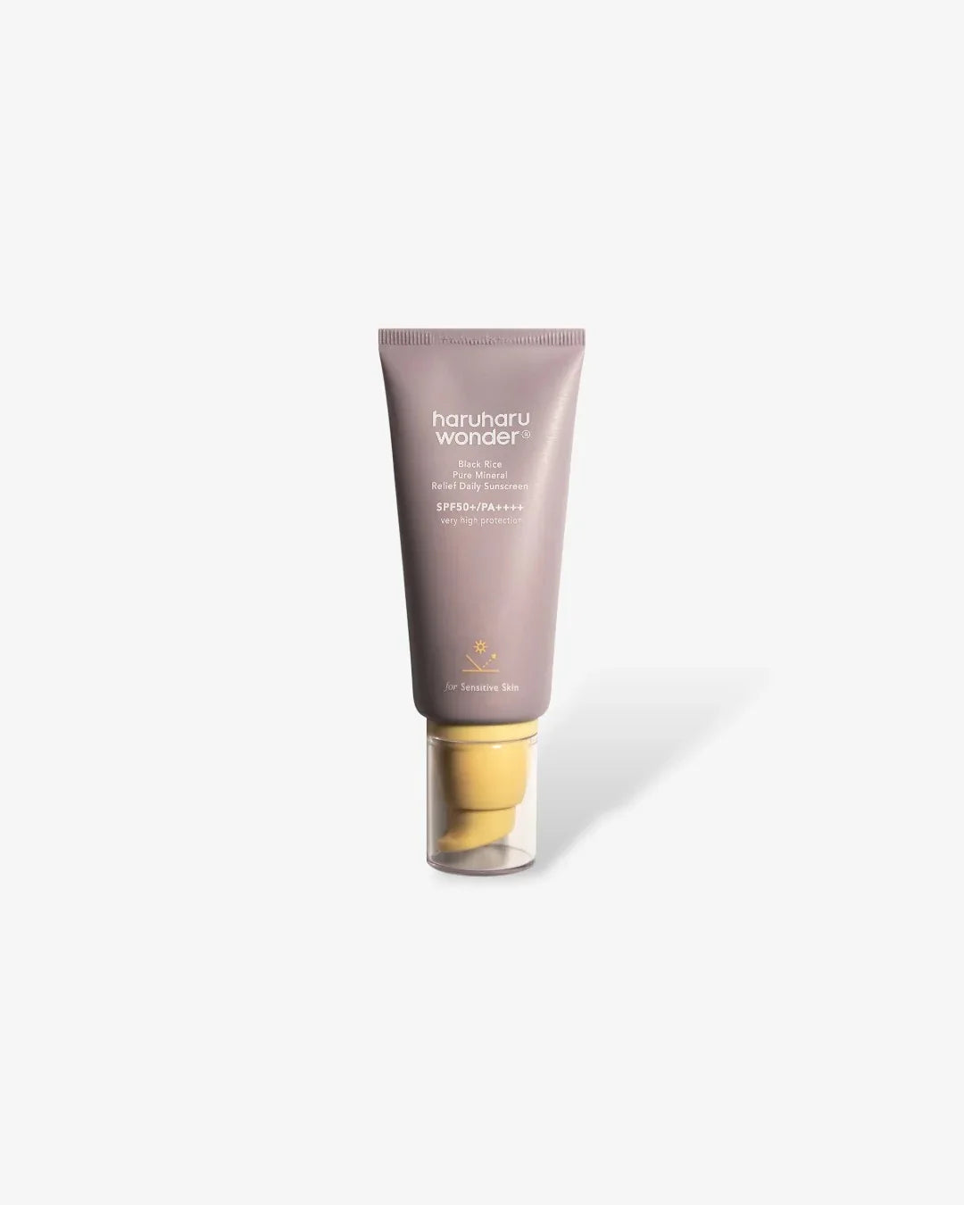 Haruharu Wonder Black Rice Pure Mineral Relief Daily Sunscreen tube, SPF 50+, Korean skincare, Malkn UK.
