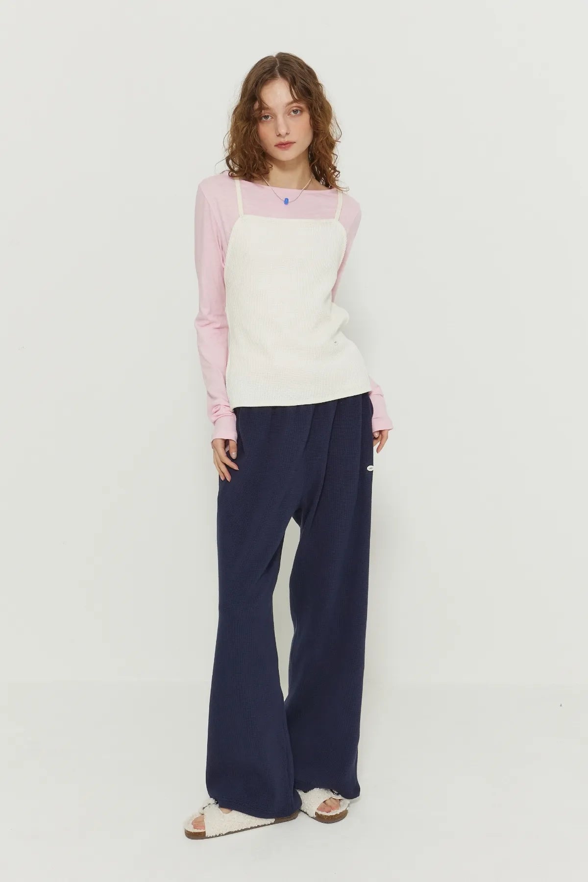 Boat Neck Cotton Shirring Tee