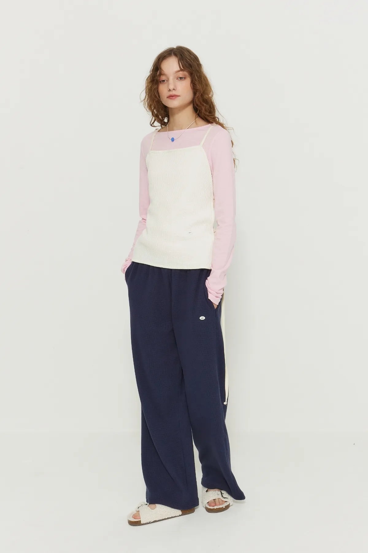 Boat Neck Cotton Shirring Tee