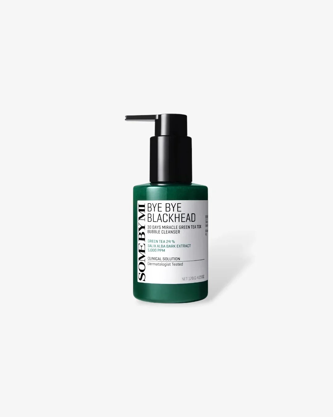 SOME BY MI Bye Bye Blackhead 30 Days Miracle Green Tea Tox Bubble Cleanser bottle with pump