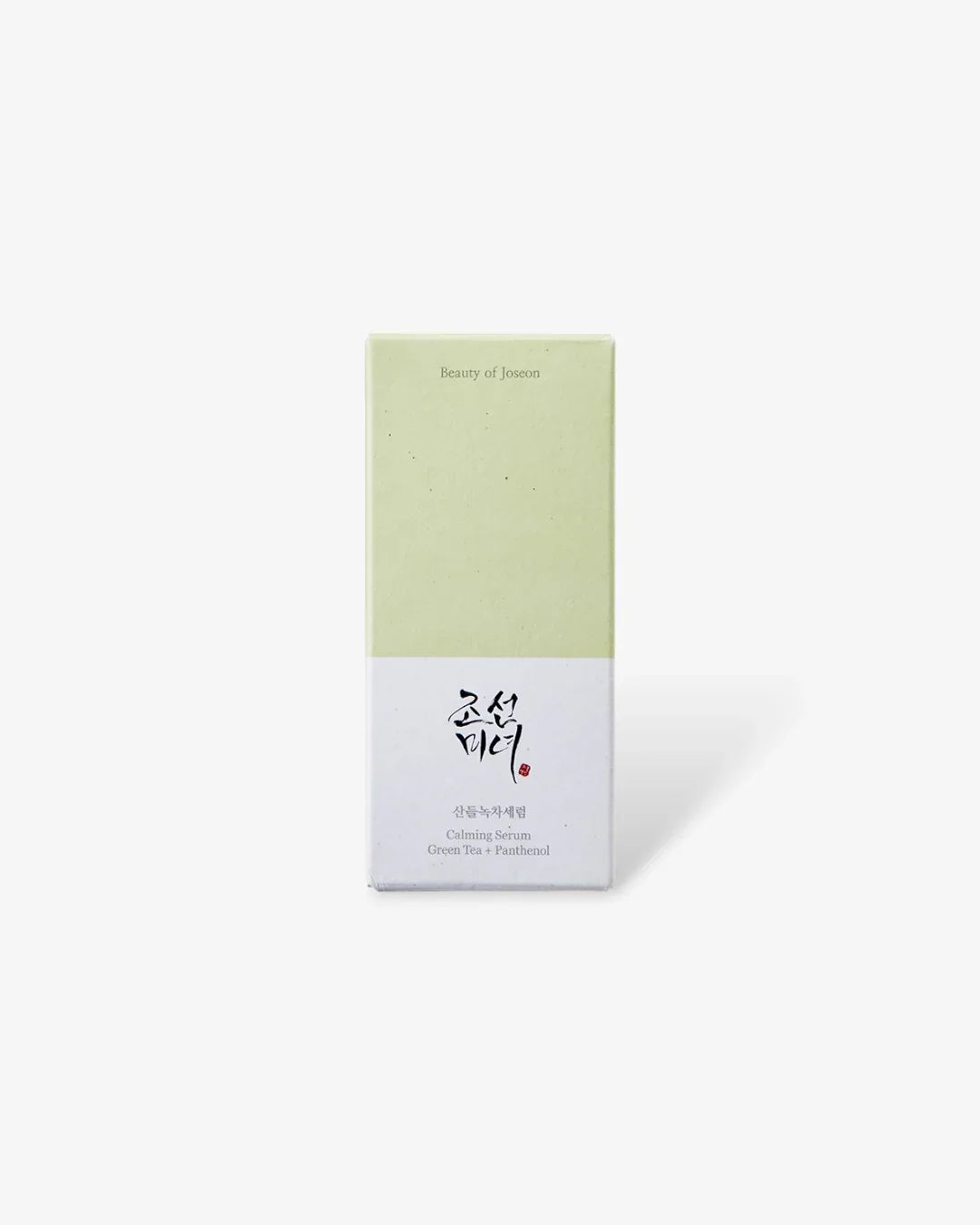 Beauty of Joseon Calming Serum packaging with green tea and panthenol in green and white box
