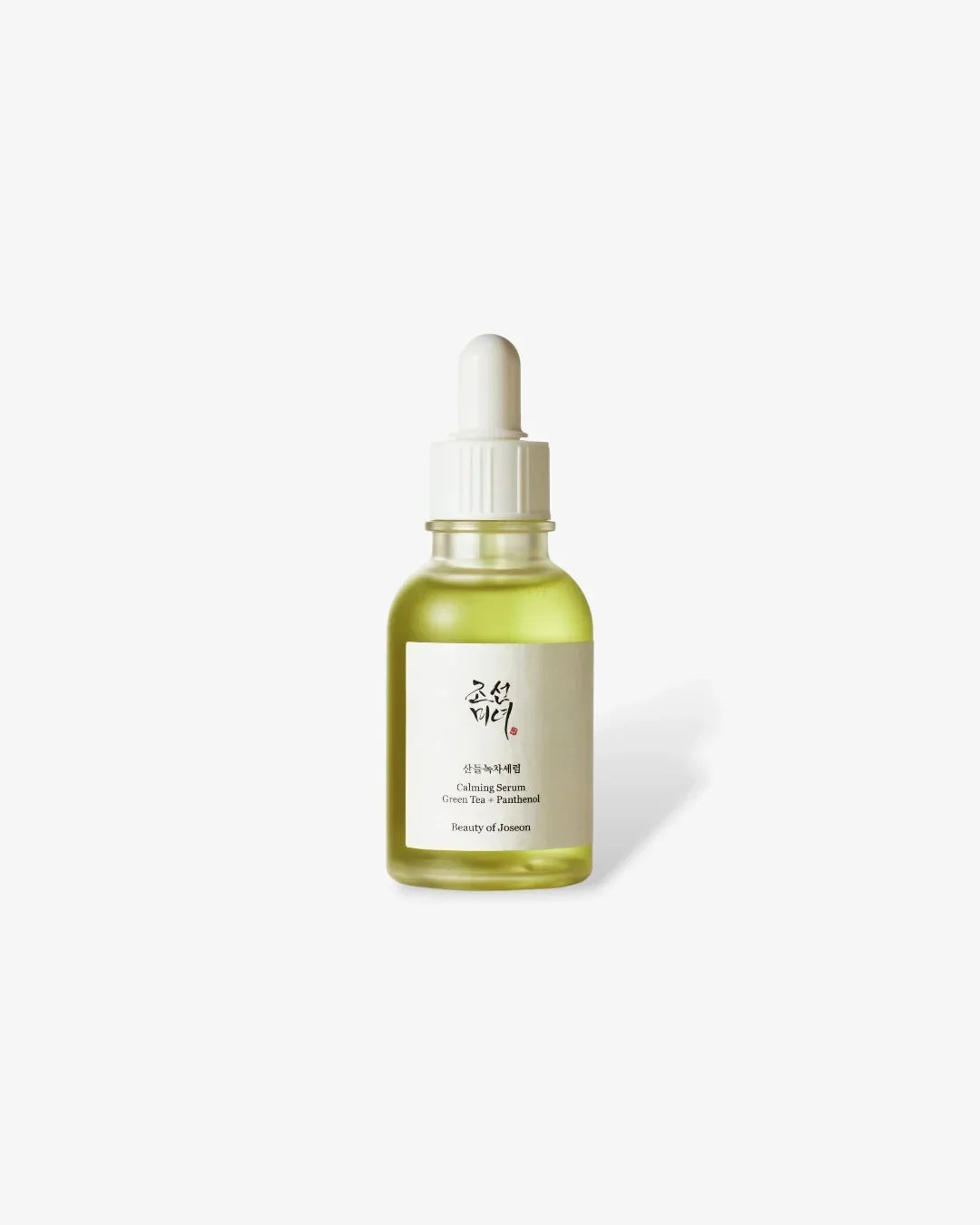 Beauty of Joseon Calming Serum Green Tea Panthenol in green glass bottle with white dropper cap