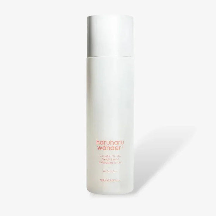 Haruharu Wonder Centella 3% PHA Gentle Liquid Exfoliating Serum bottle on white background