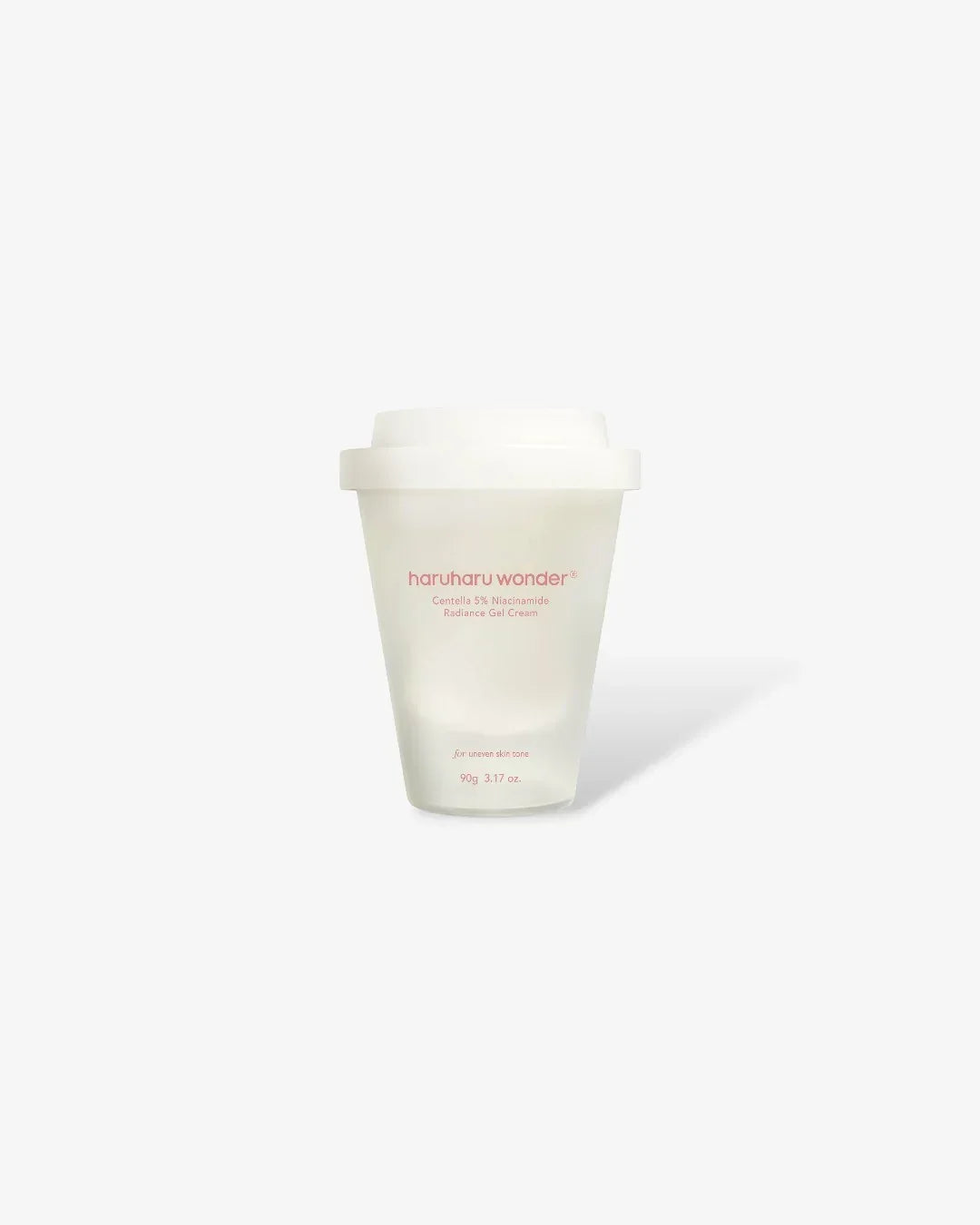 Haruharu Wonder Centella 5% Niacinamide Radiance Gel Cream in white container for uneven skin tone
