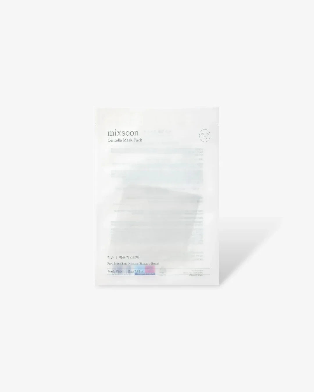 Mixsoon Centella Mask Pack skincare sheet mask in white packaging with minimal design