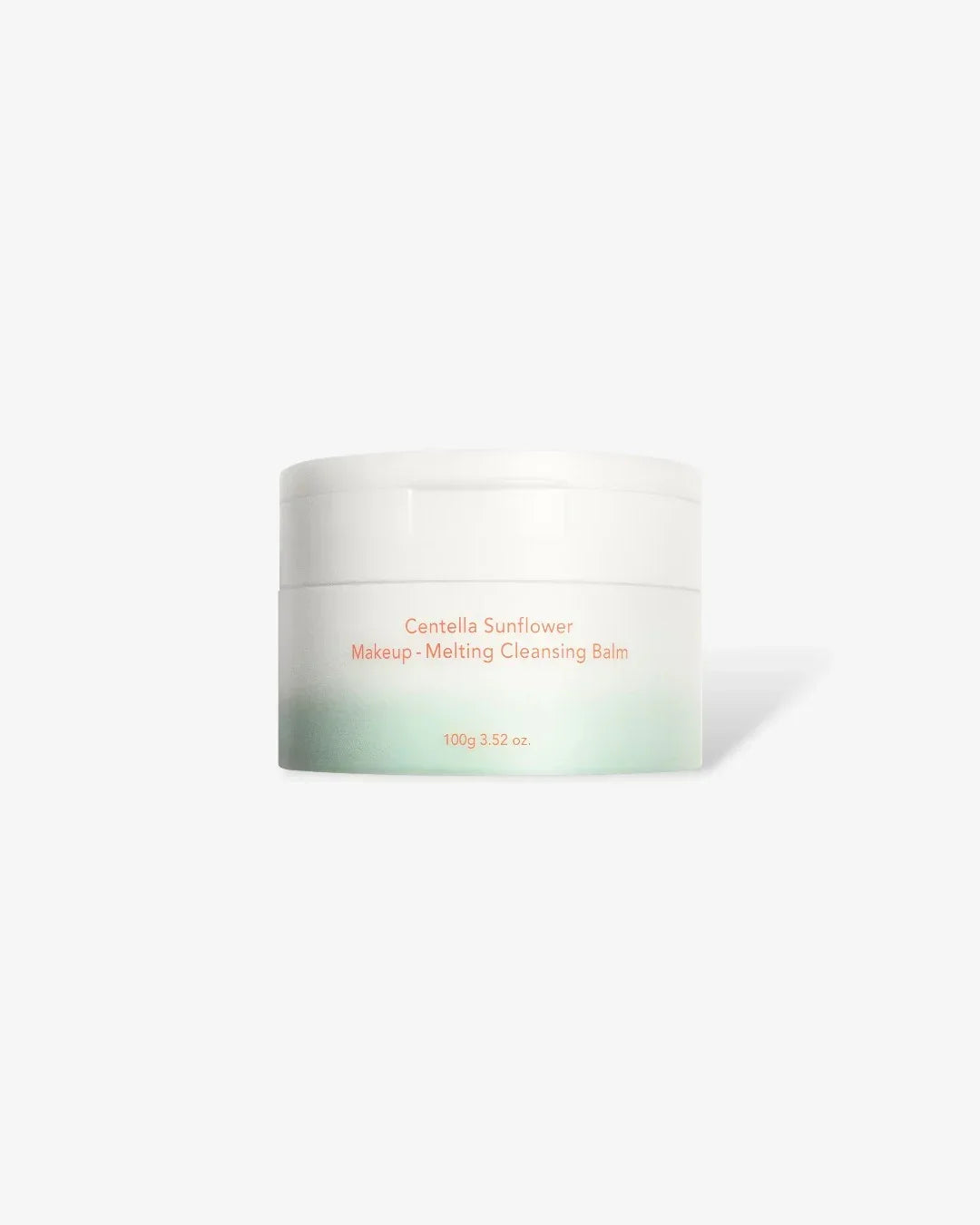 Centella Sunflower Makeup Melting Cleansing Balm in white and green jar, 100g size, skincare product