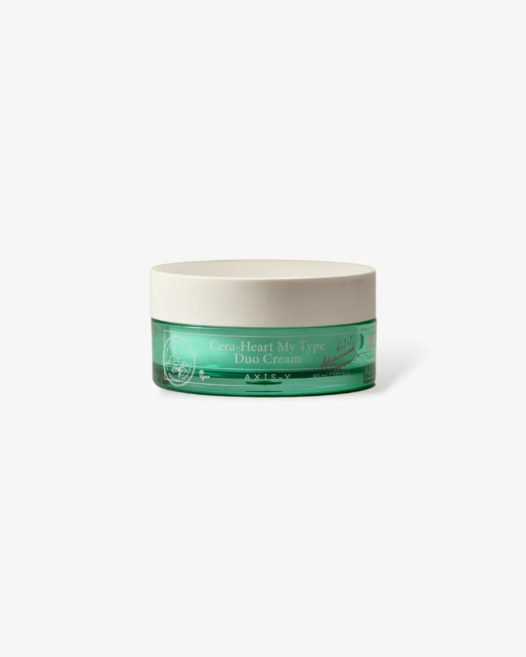 Cera-Heart My Type Duo Cream 60ml in green jar with white lid, vegan skincare product by AXIS-Y