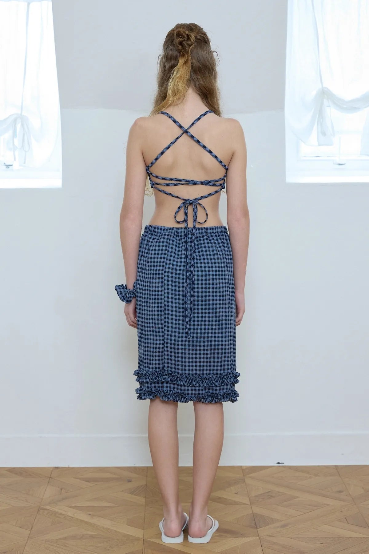 Check Ruffle Skirt