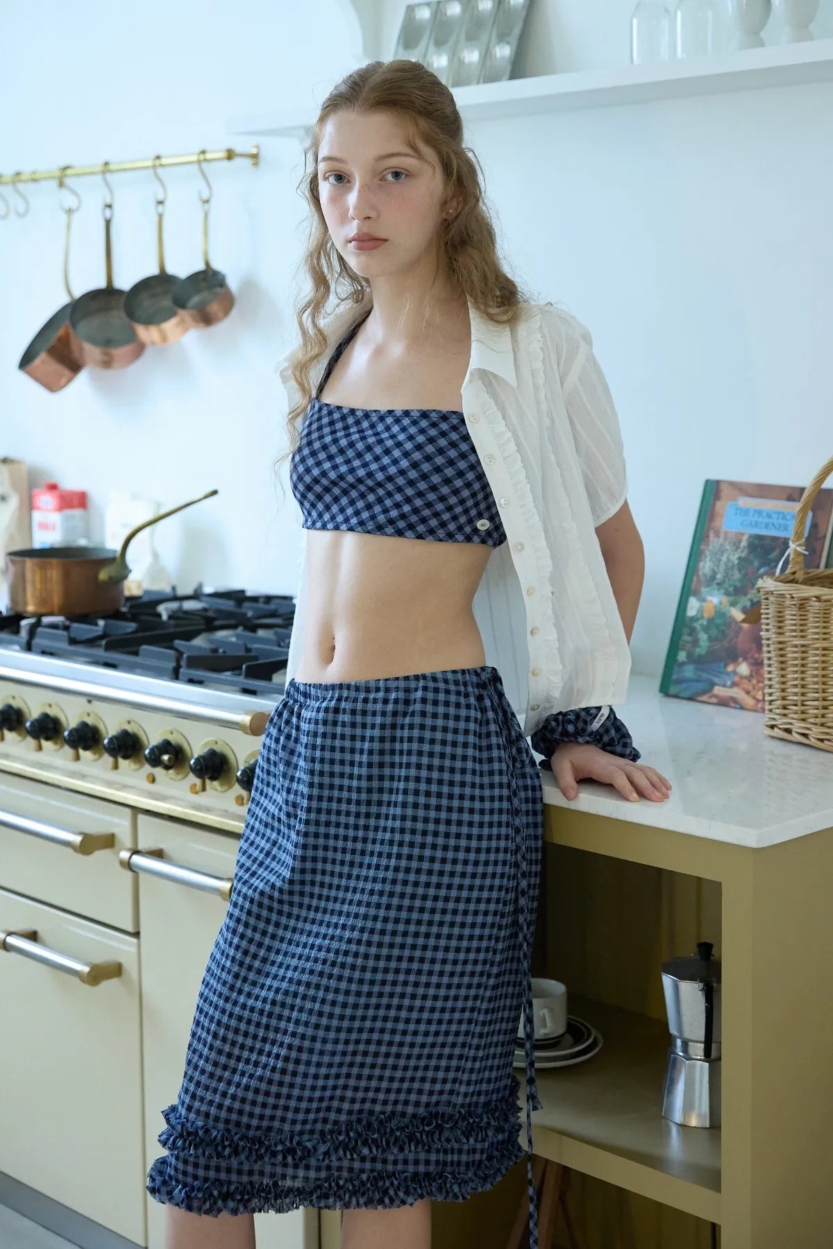 Check Ruffle Skirt