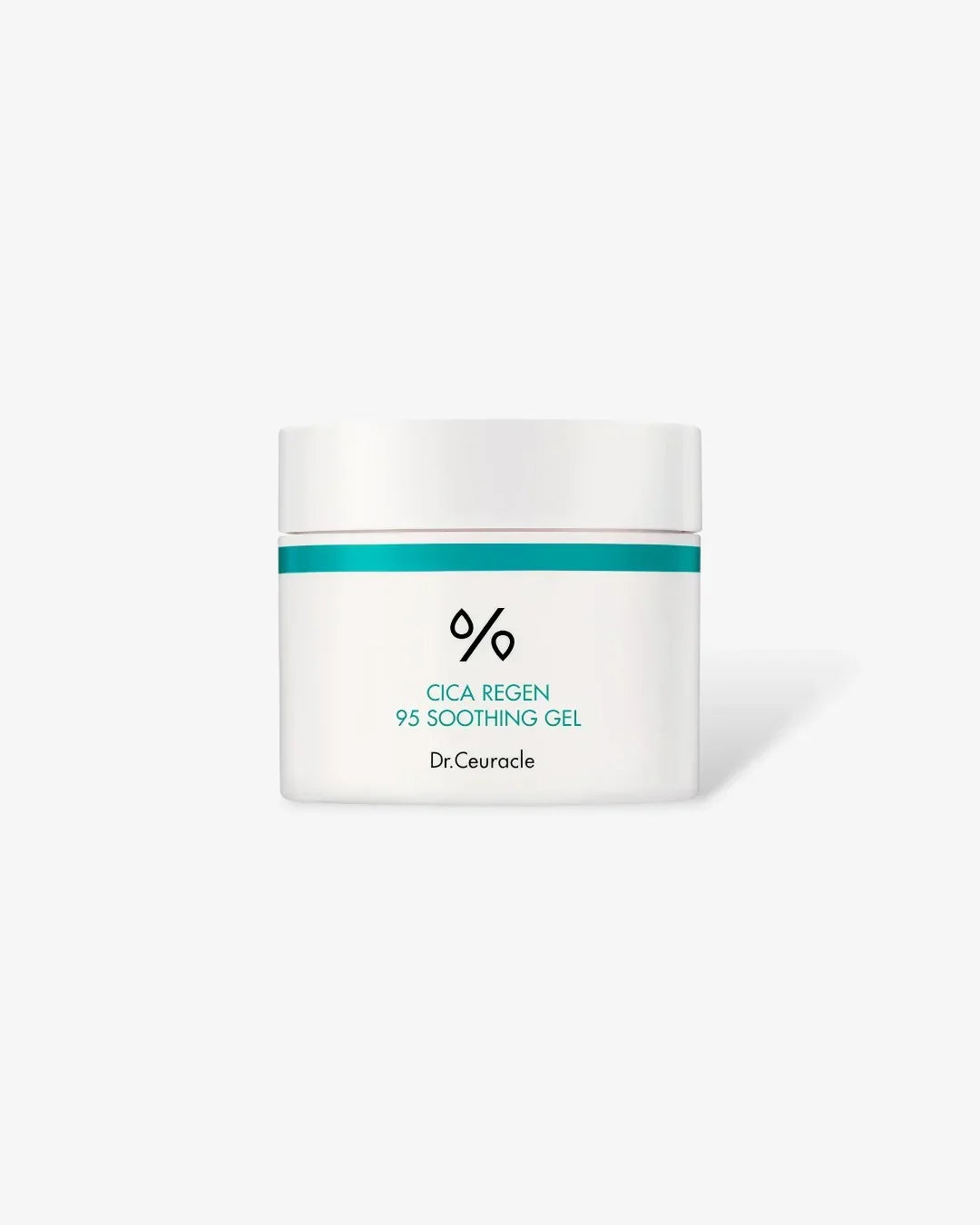 Dr. Ceuracle Cica Regen 95 Soothing Gel in white jar with teal stripe on white background