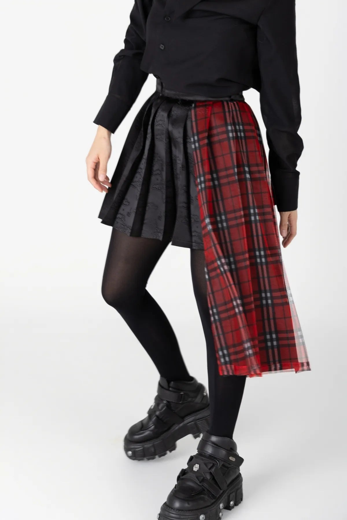 Cloud Brocade Mix Skirt