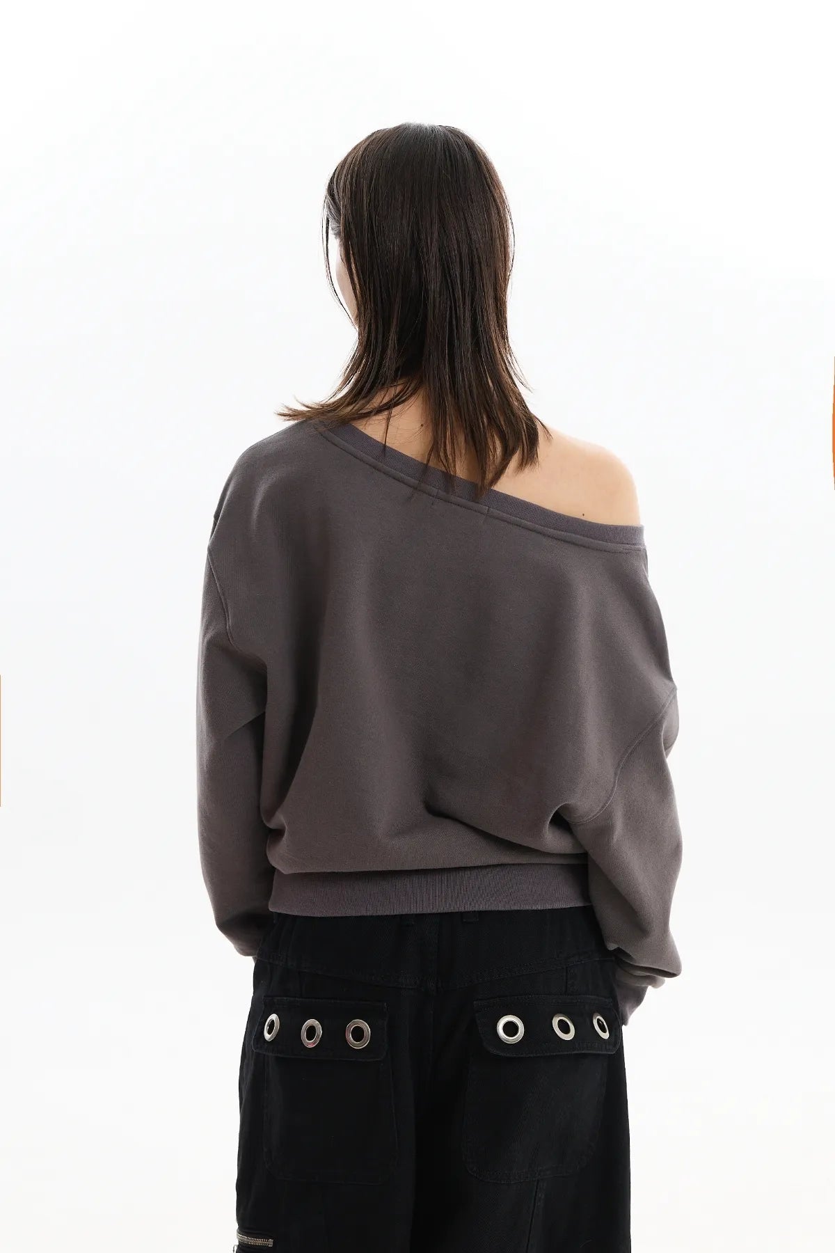 Clover Logo Off Shoulder Sweatshirt
