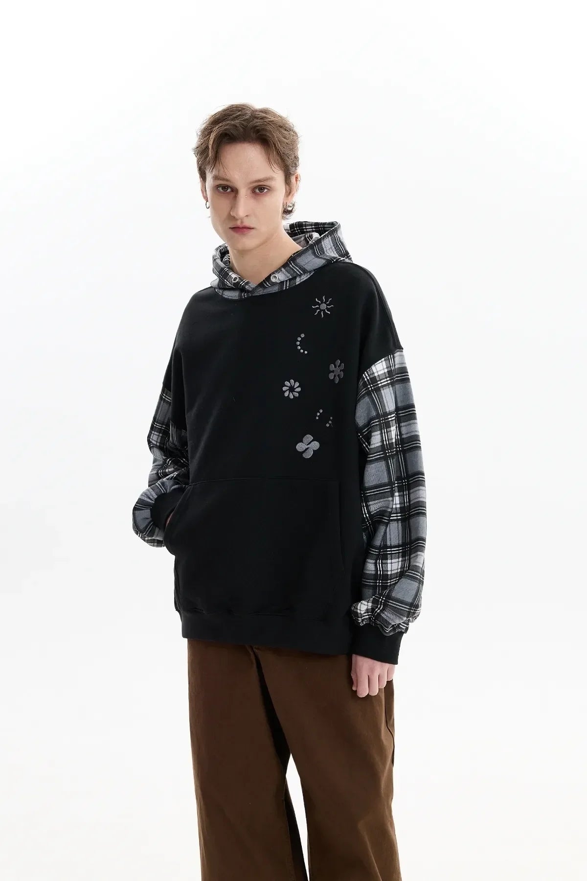 Colorblock Clover Check Hoodie