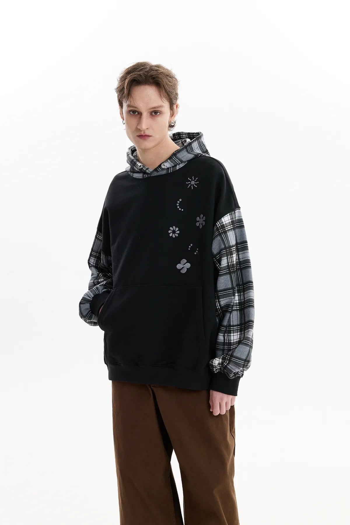 Colorblock Clover Check Hoodie