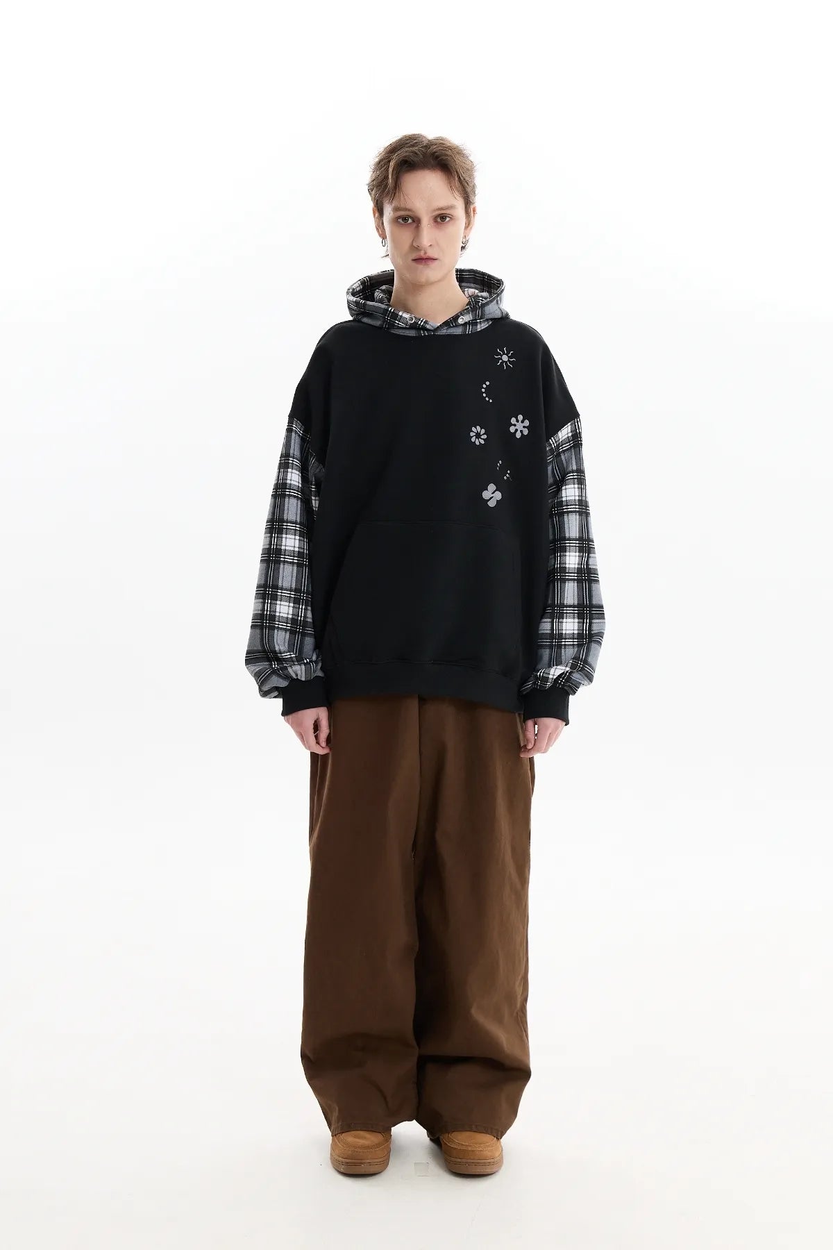 Colorblock Clover Check Hoodie