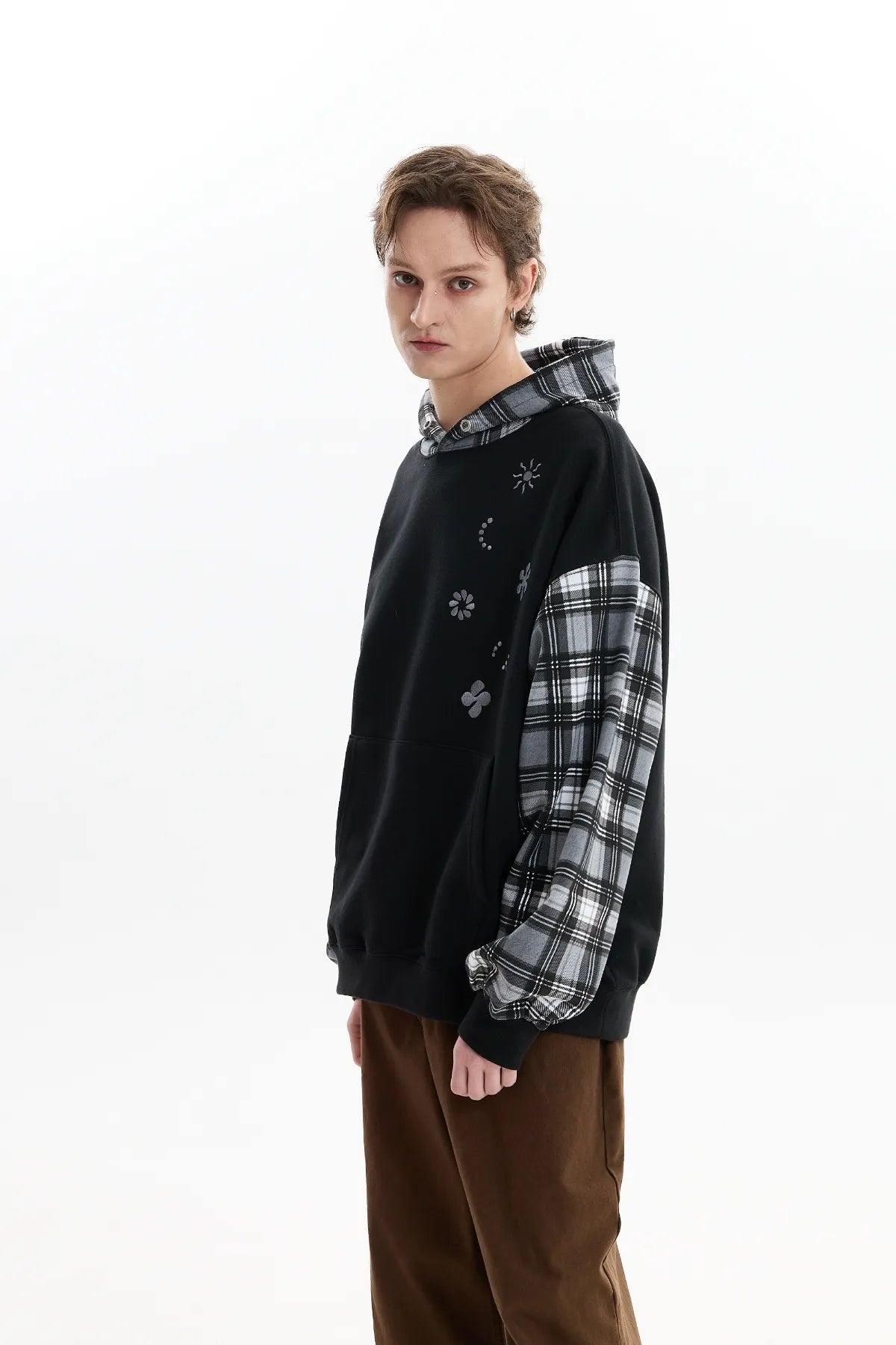 Colorblock Clover Check Hoodie