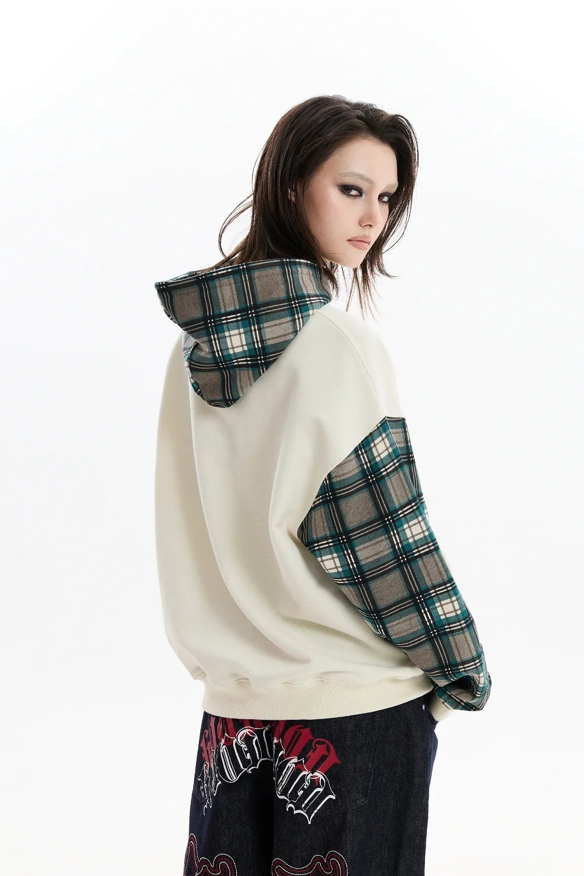 Colorblock Clover Check Hoodie