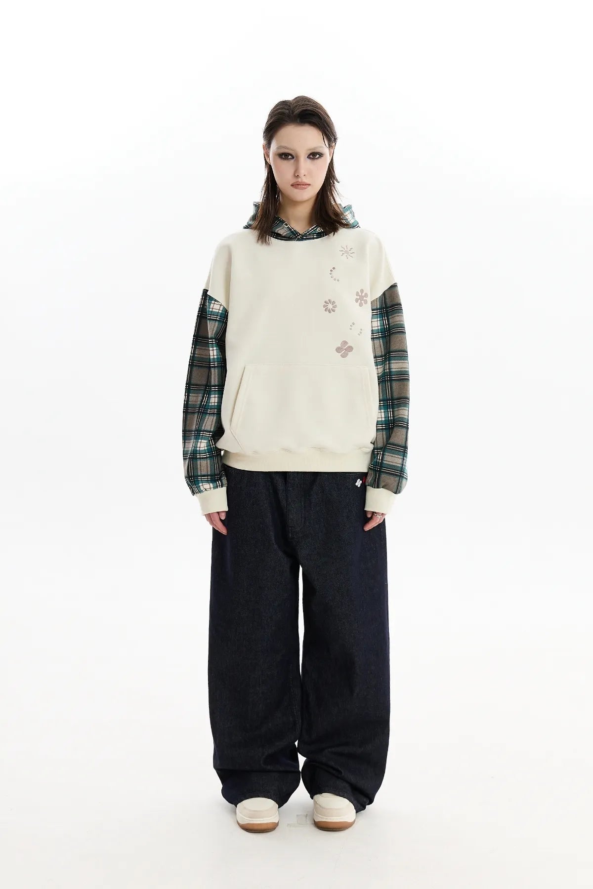 Colorblock Clover Check Hoodie