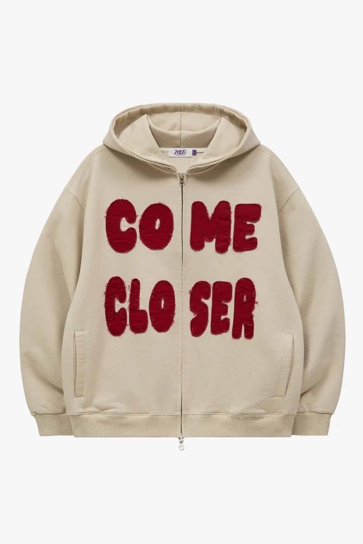 Come Closer Applique Hood Zip-Up