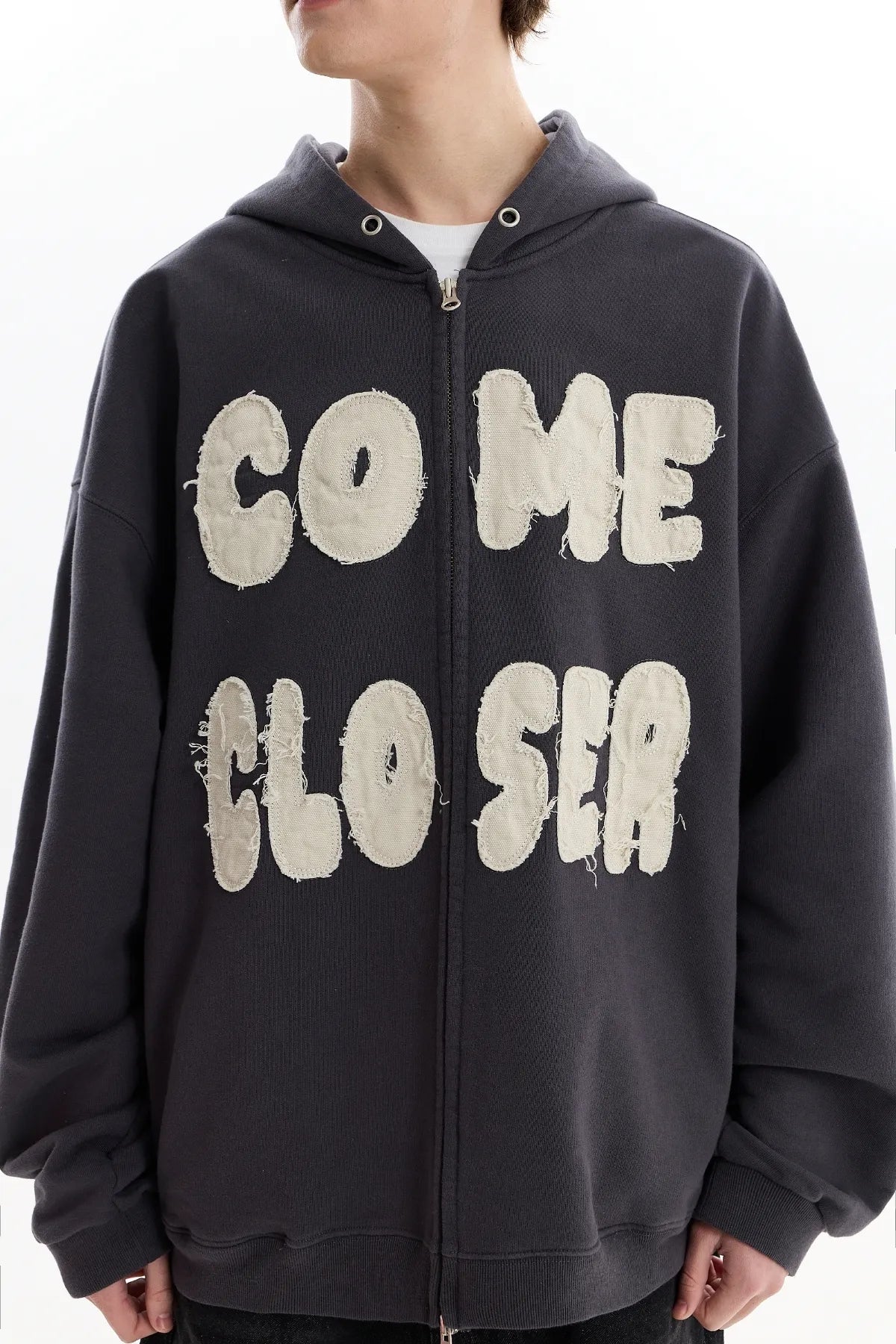 Come Closer Applique Hood Zip-Up