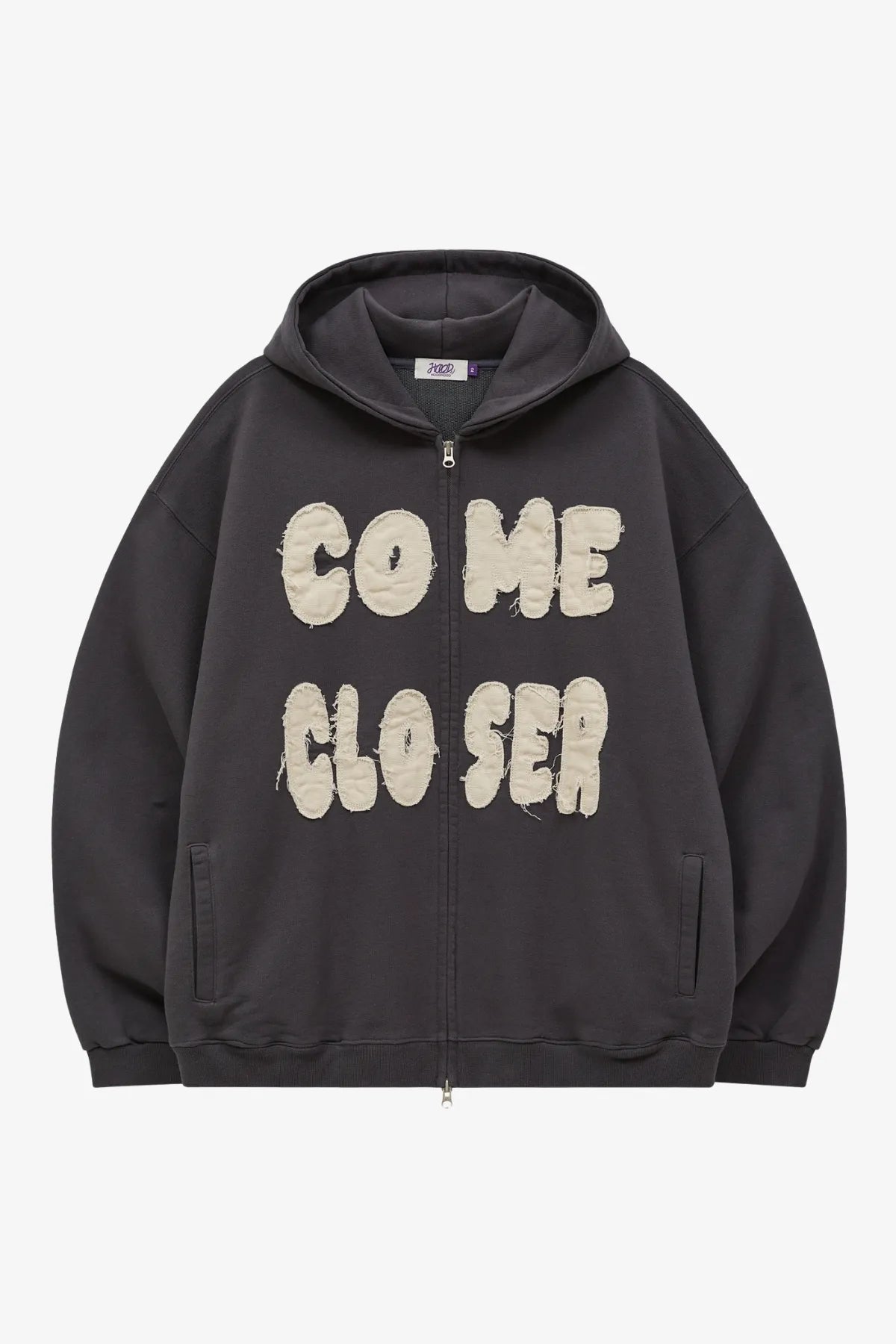 Come Closer Applique Hood Zip-Up