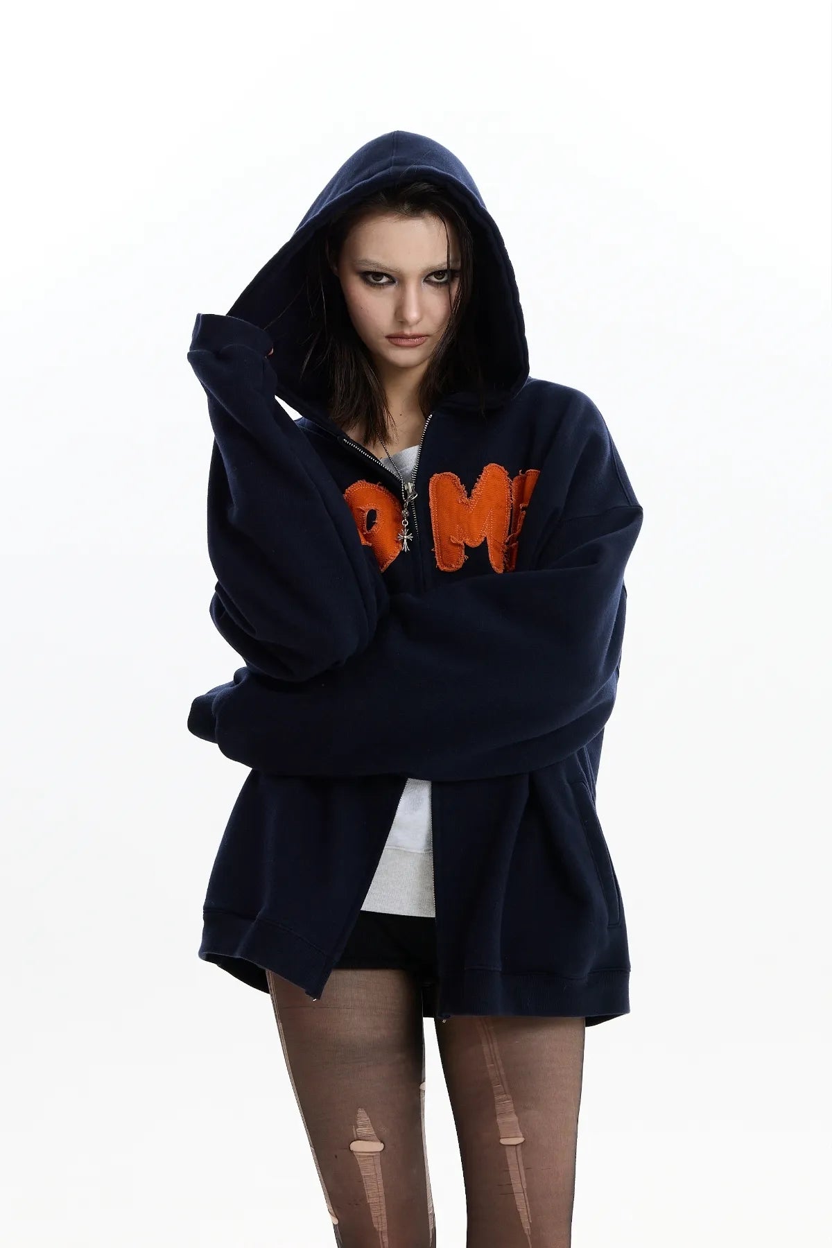Come Closer Applique Hood Zip-Up