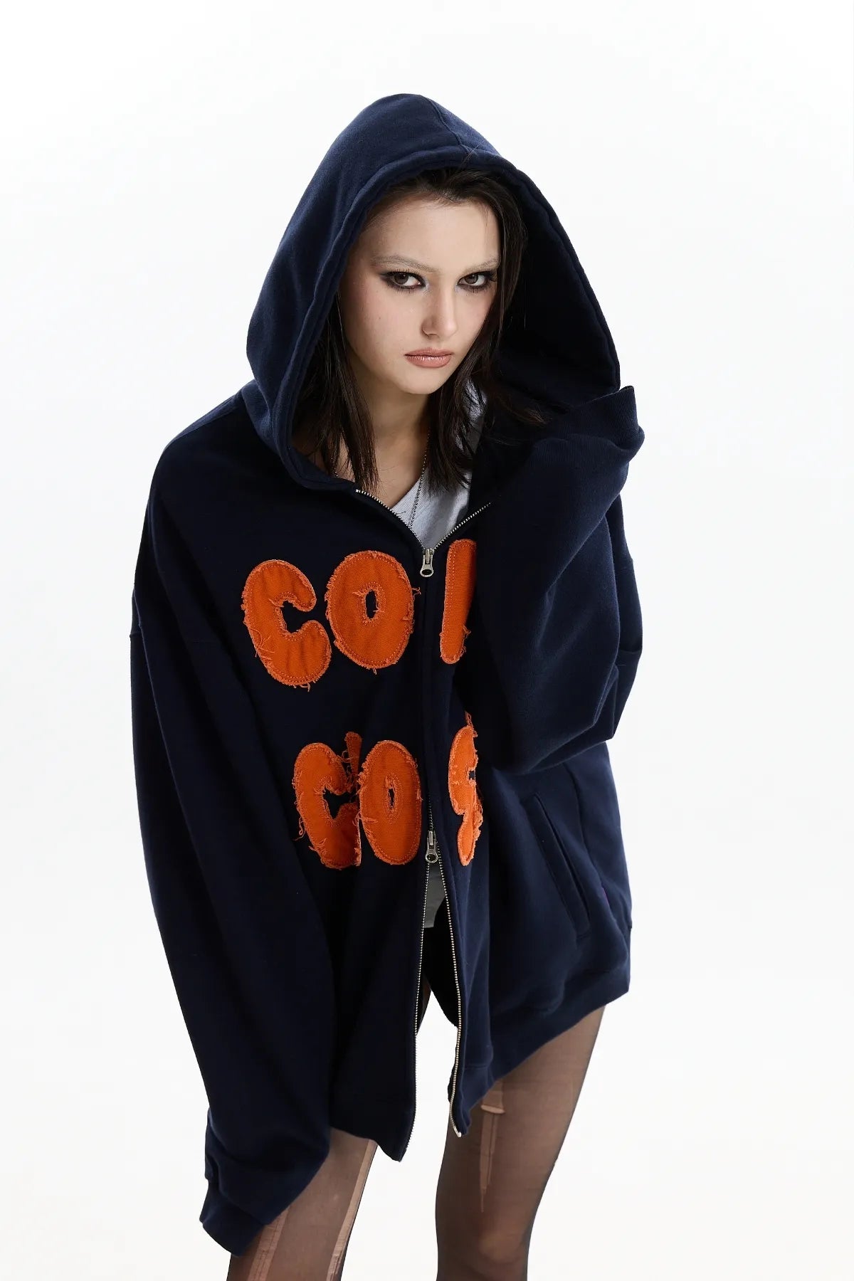 Come Closer Applique Hood Zip-Up