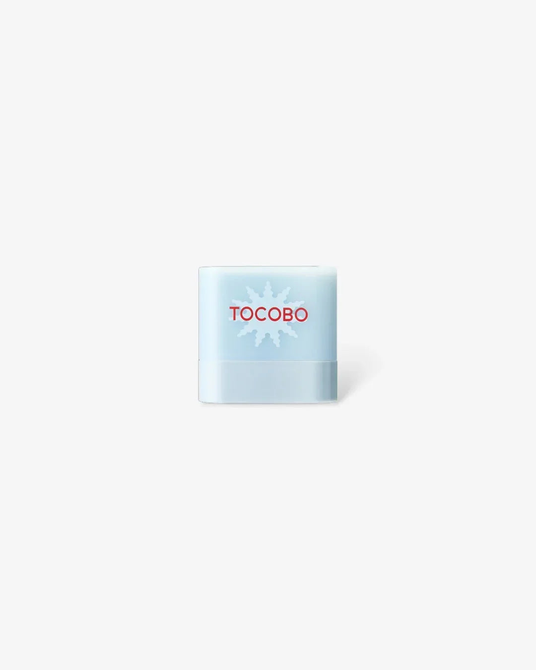 TOCOBO light blue mini sun stick sunscreen with white sun graphic on white background