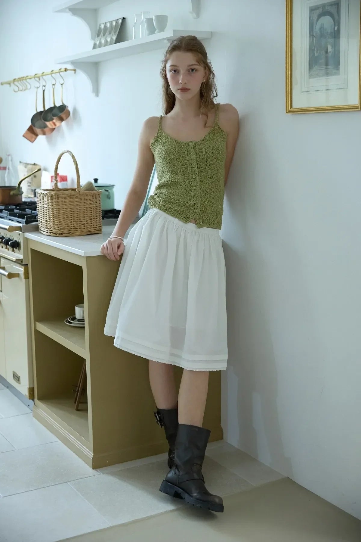 Cotton Shirring Skirt