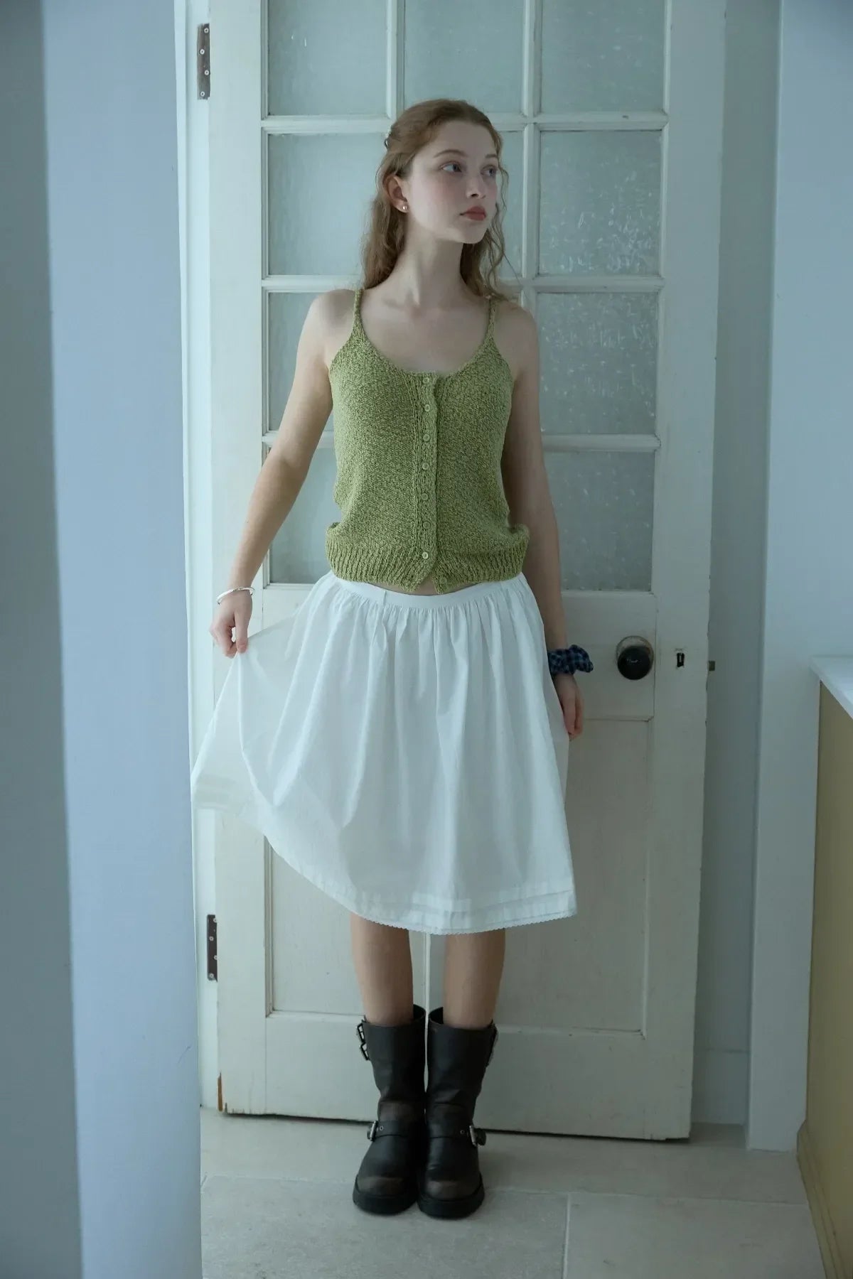 Cotton Shirring Skirt
