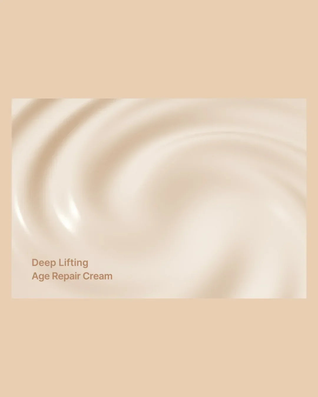 Creamy smooth texture of deep lifting age repair cream in beige tones