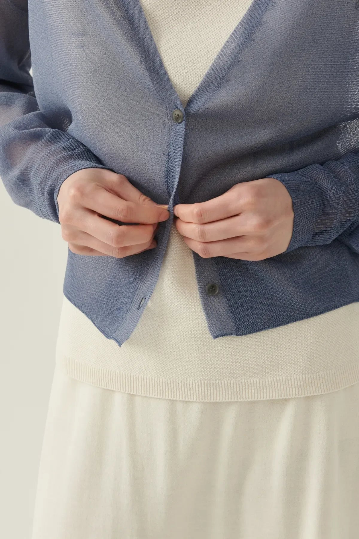 Deep V Sheer Cardigan