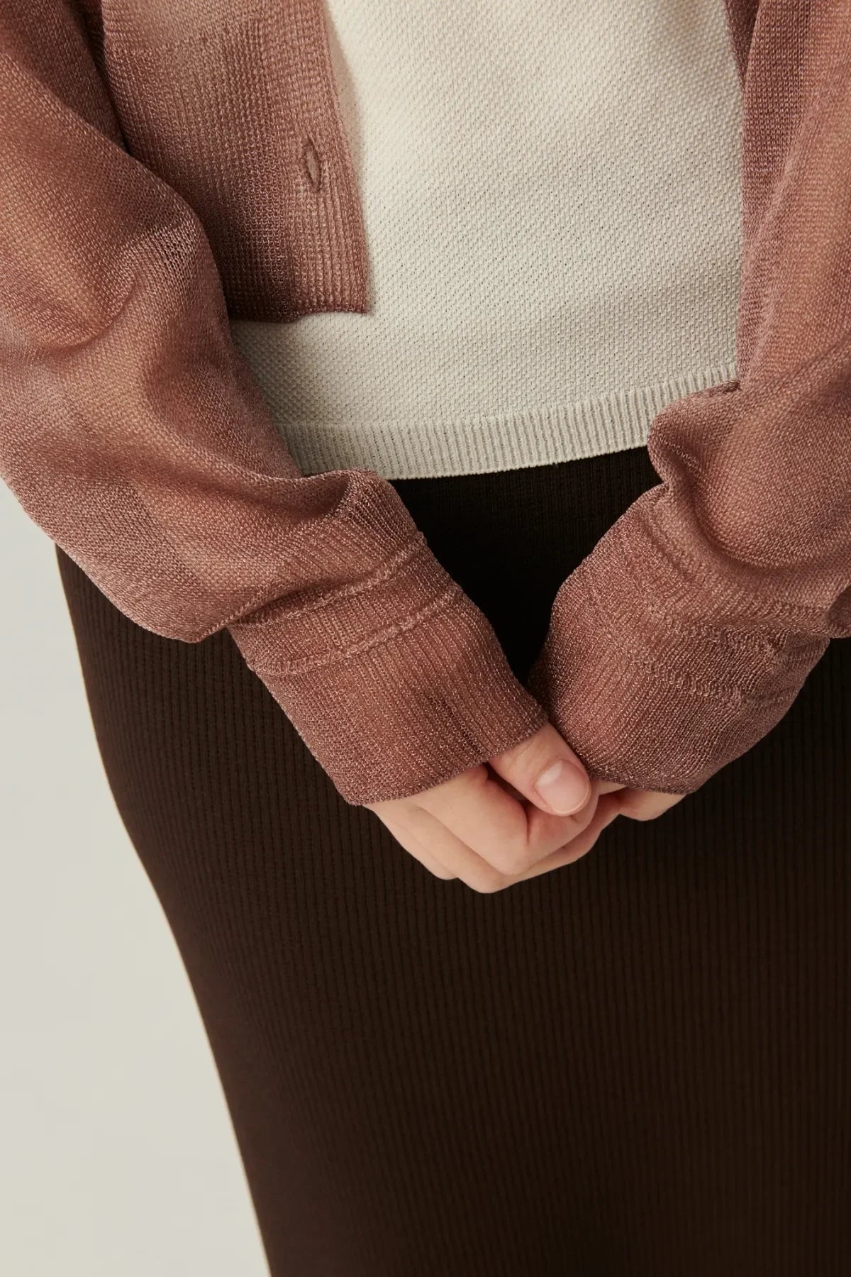 Deep V Sheer Cardigan