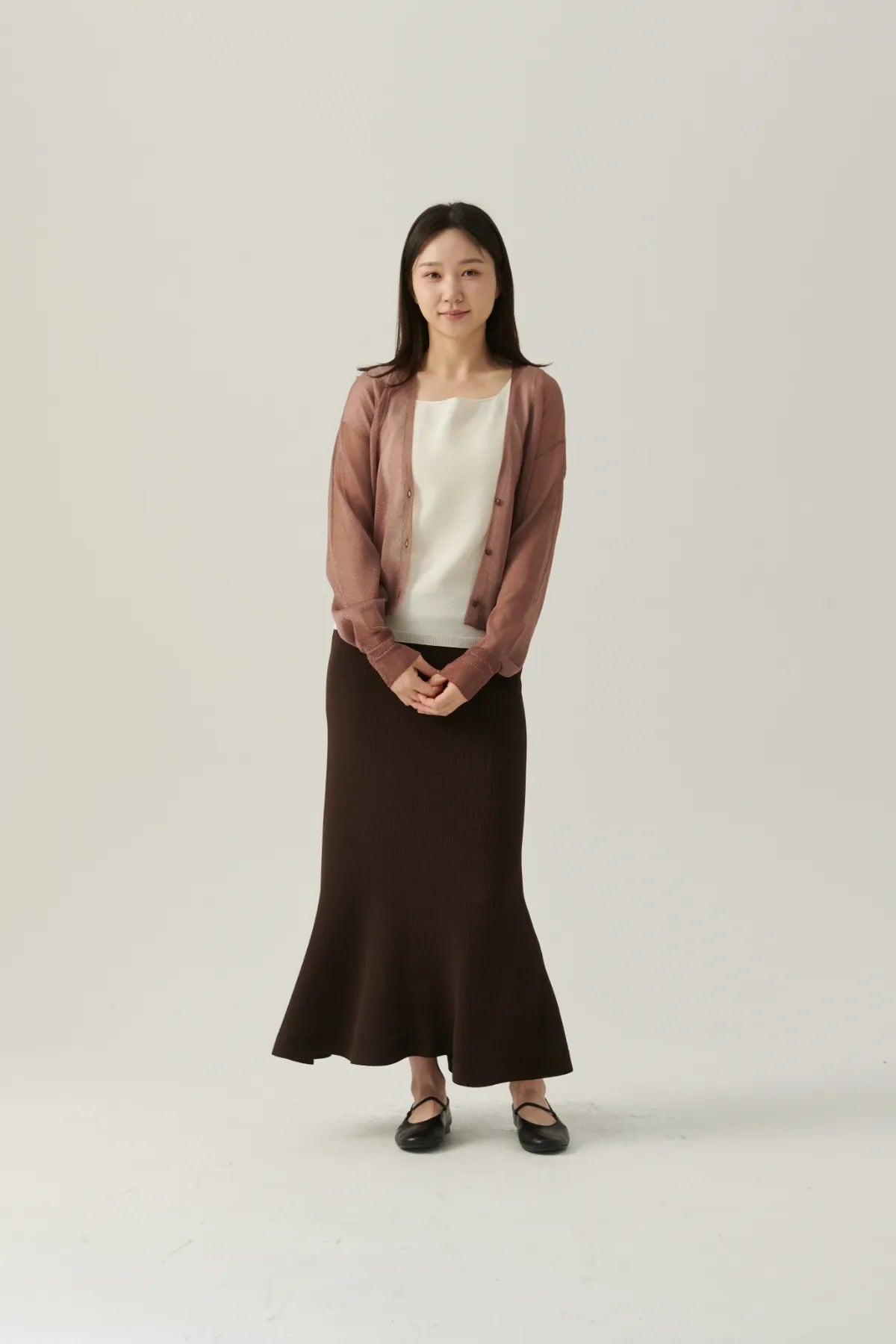 Deep V Sheer Cardigan