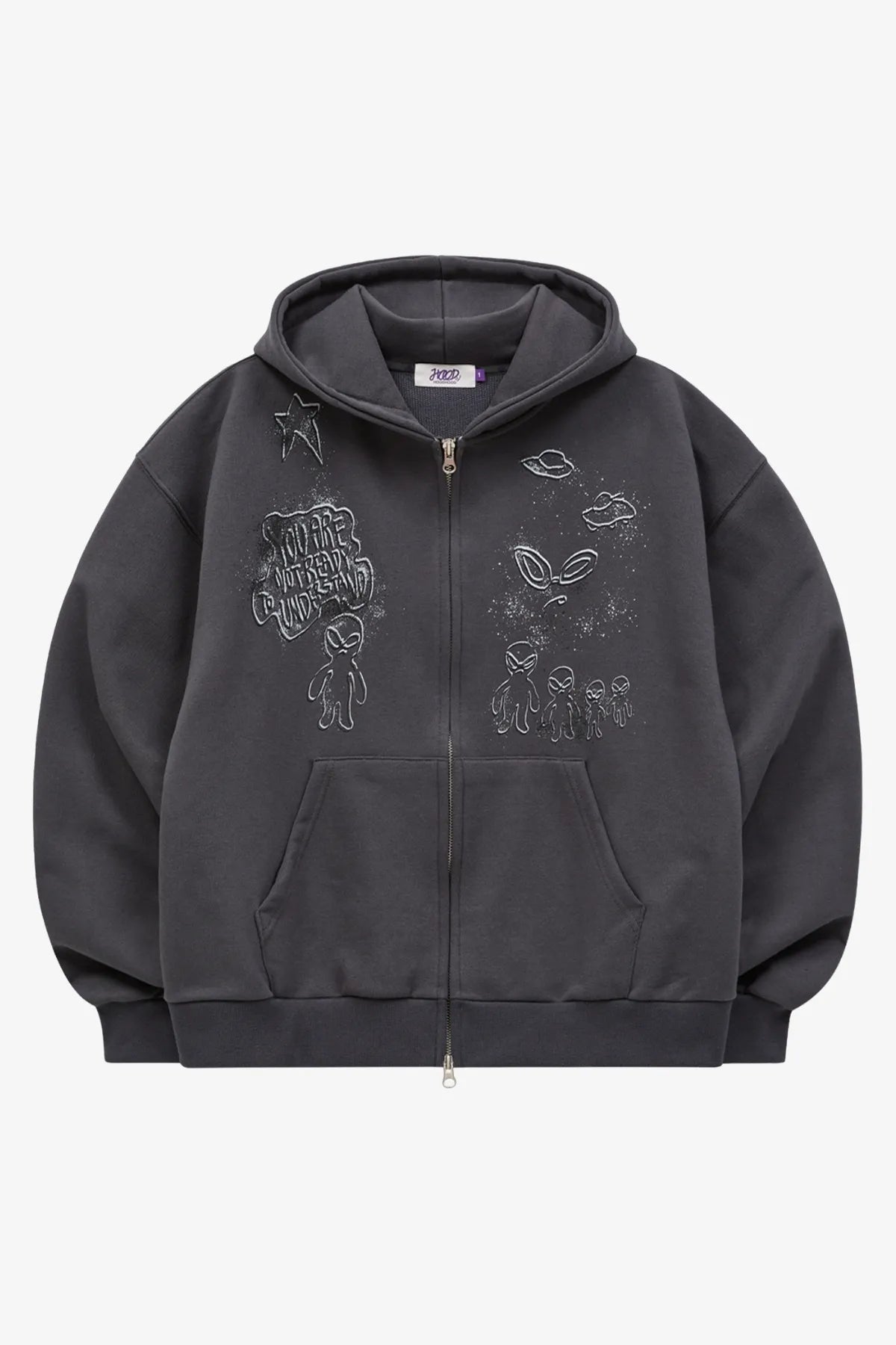 Doodle Alien Hood Zip-Up