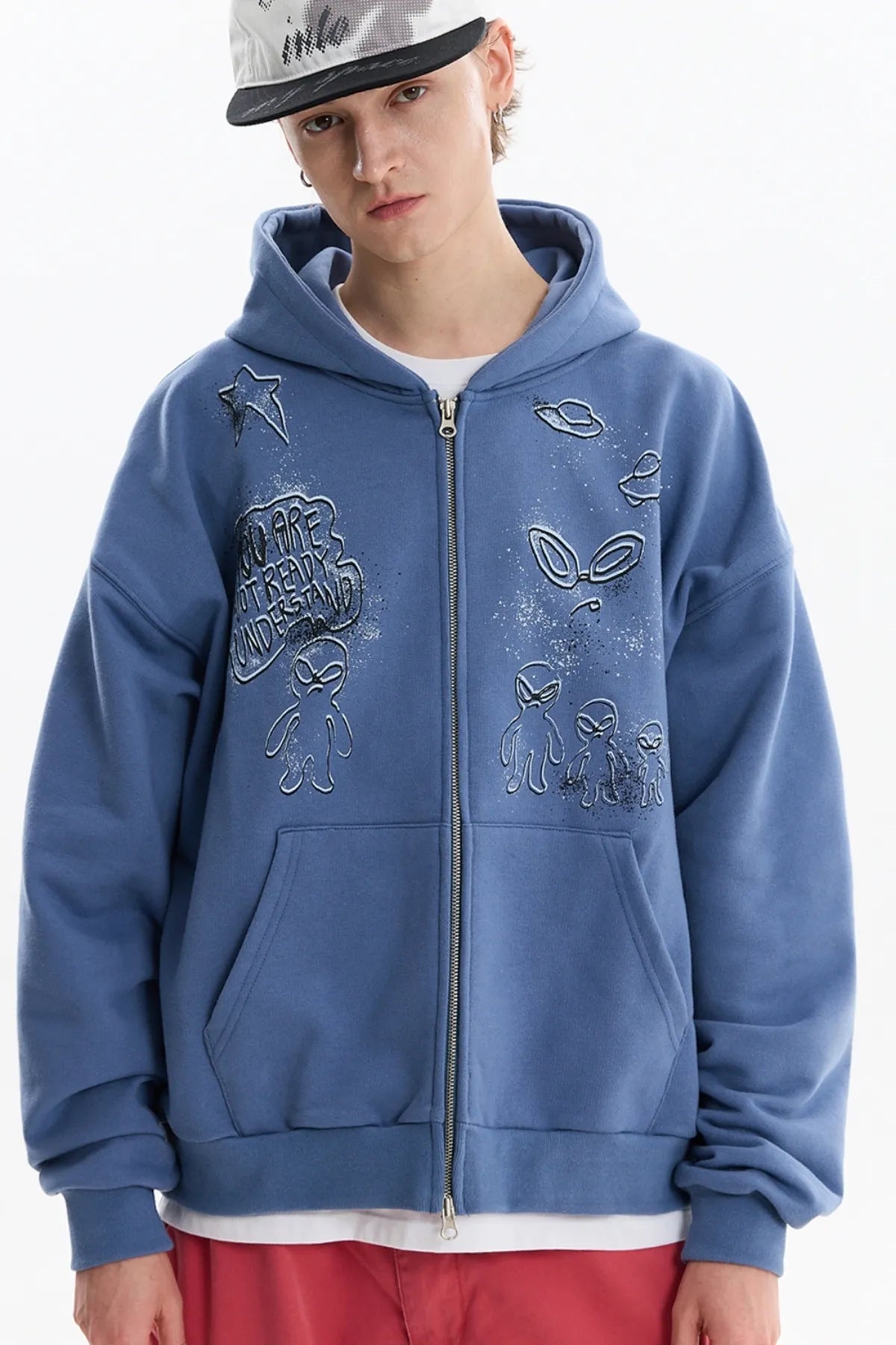 Doodle Alien Hood Zip-Up