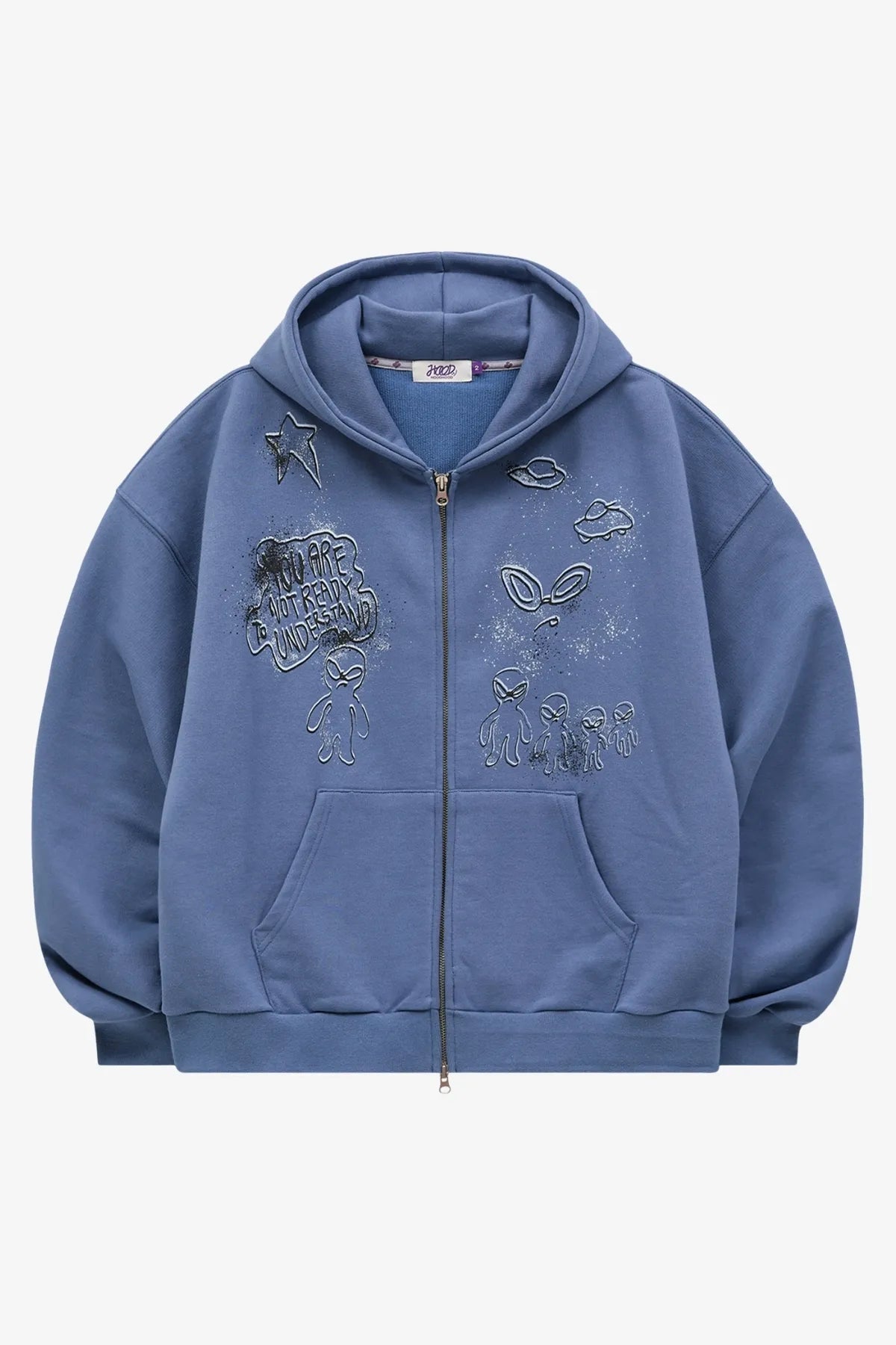 Doodle Alien Hood Zip-Up