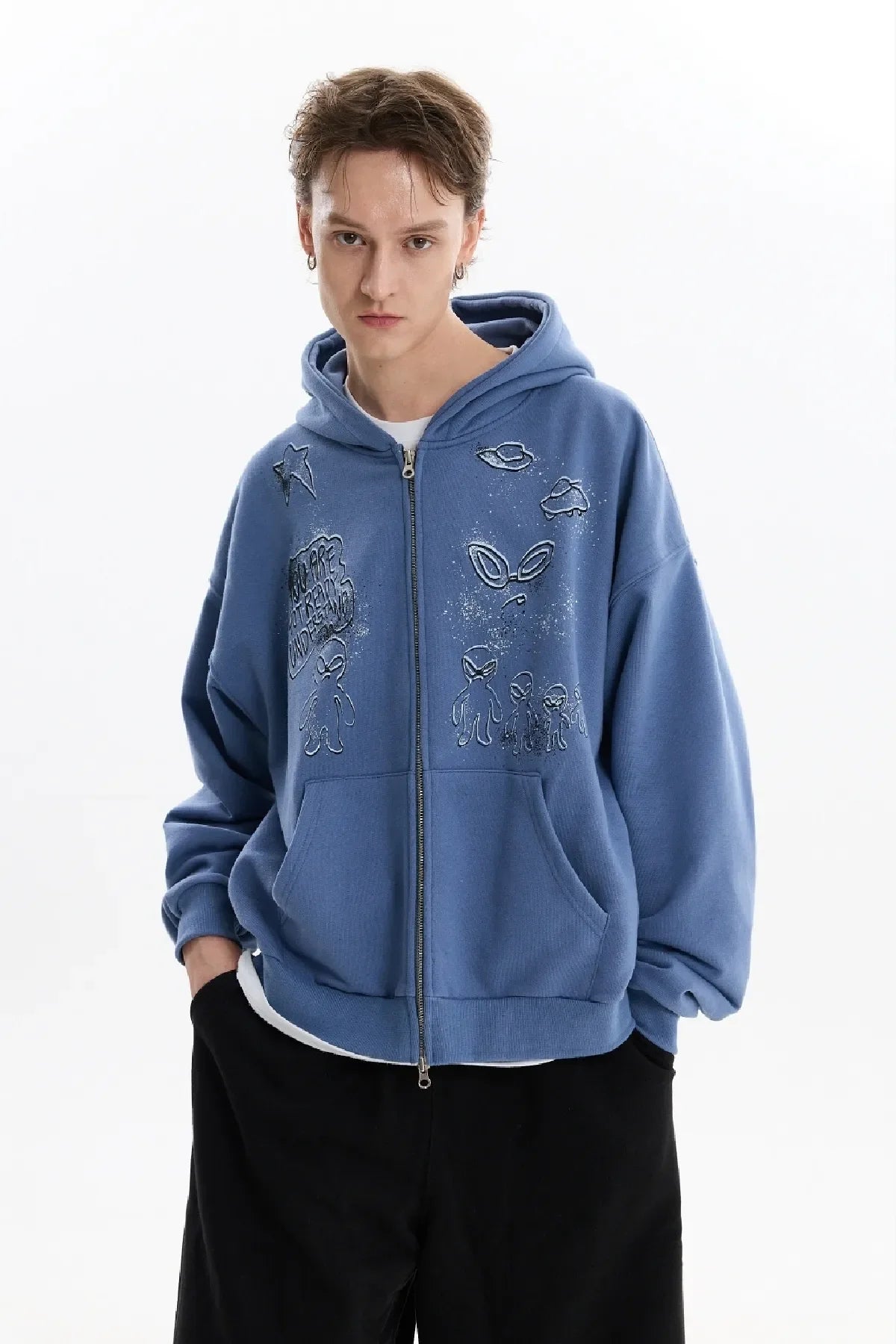 Doodle Alien Hood Zip-Up