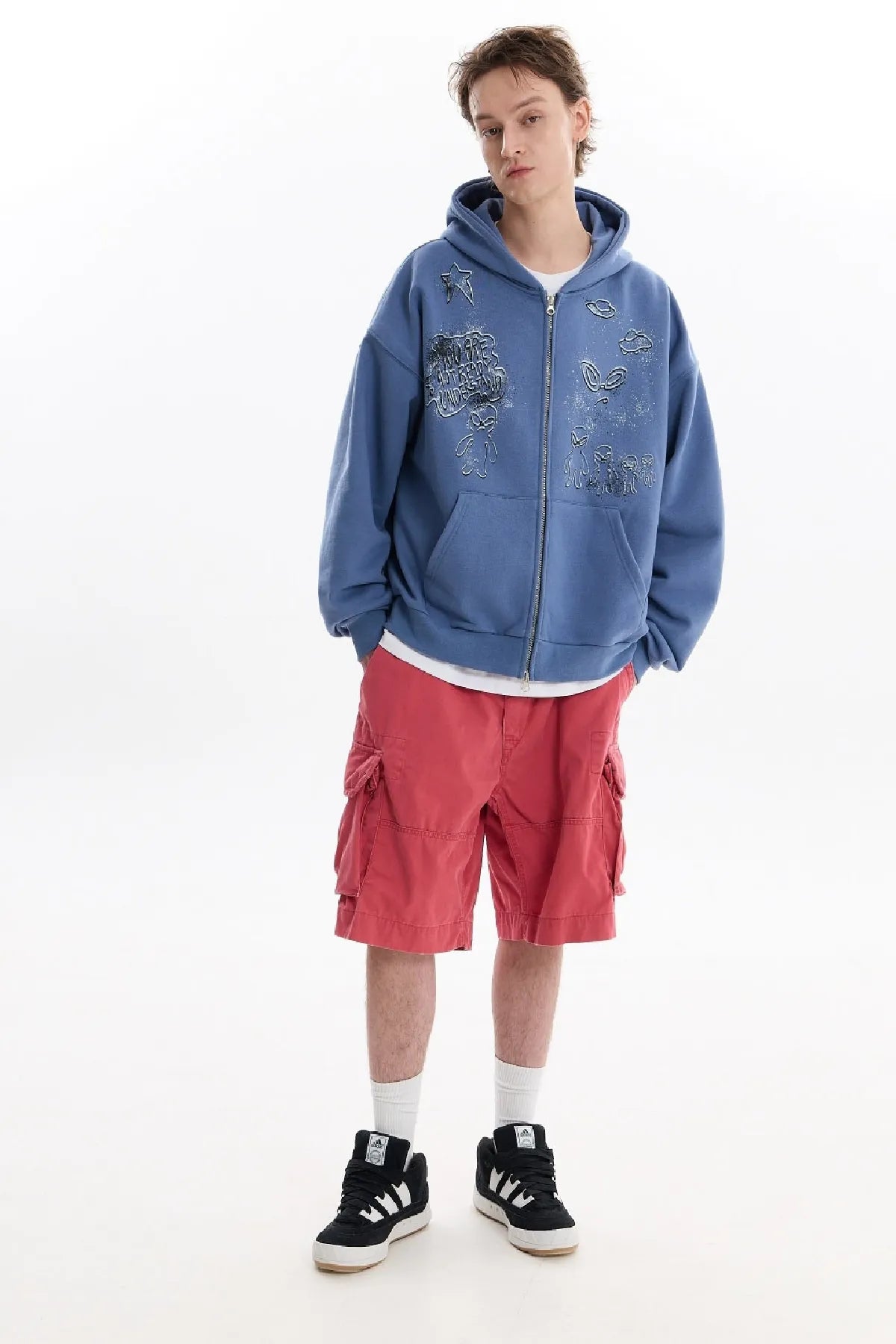 Doodle Alien Hood Zip-Up