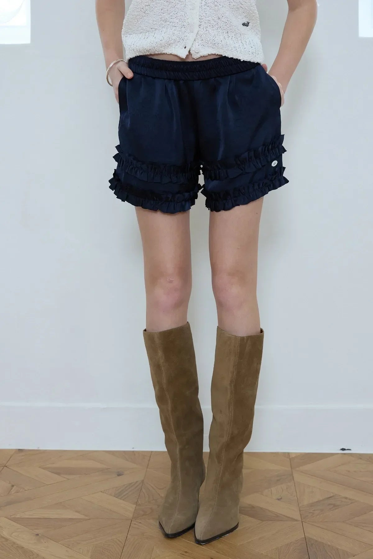 Frill Glossy Shorts