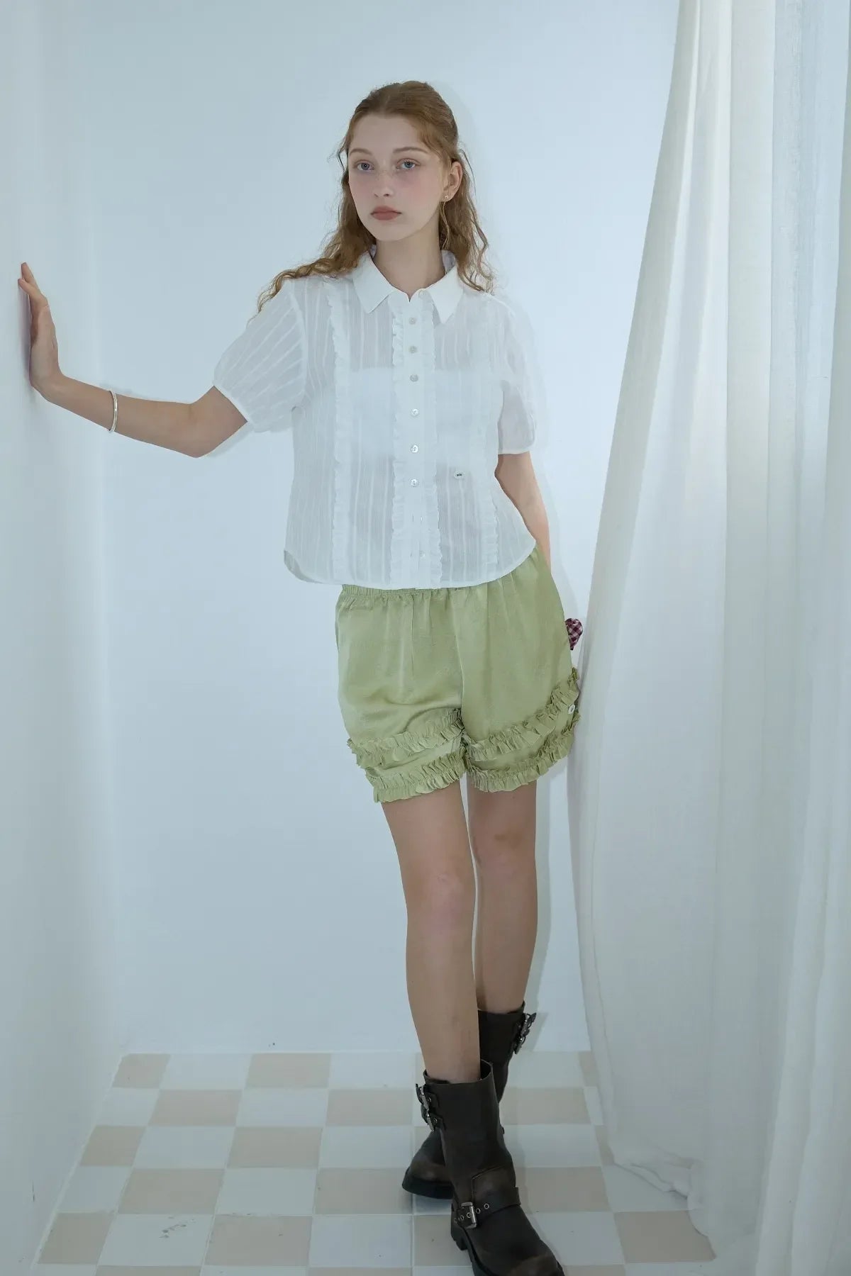 Frill Glossy Shorts