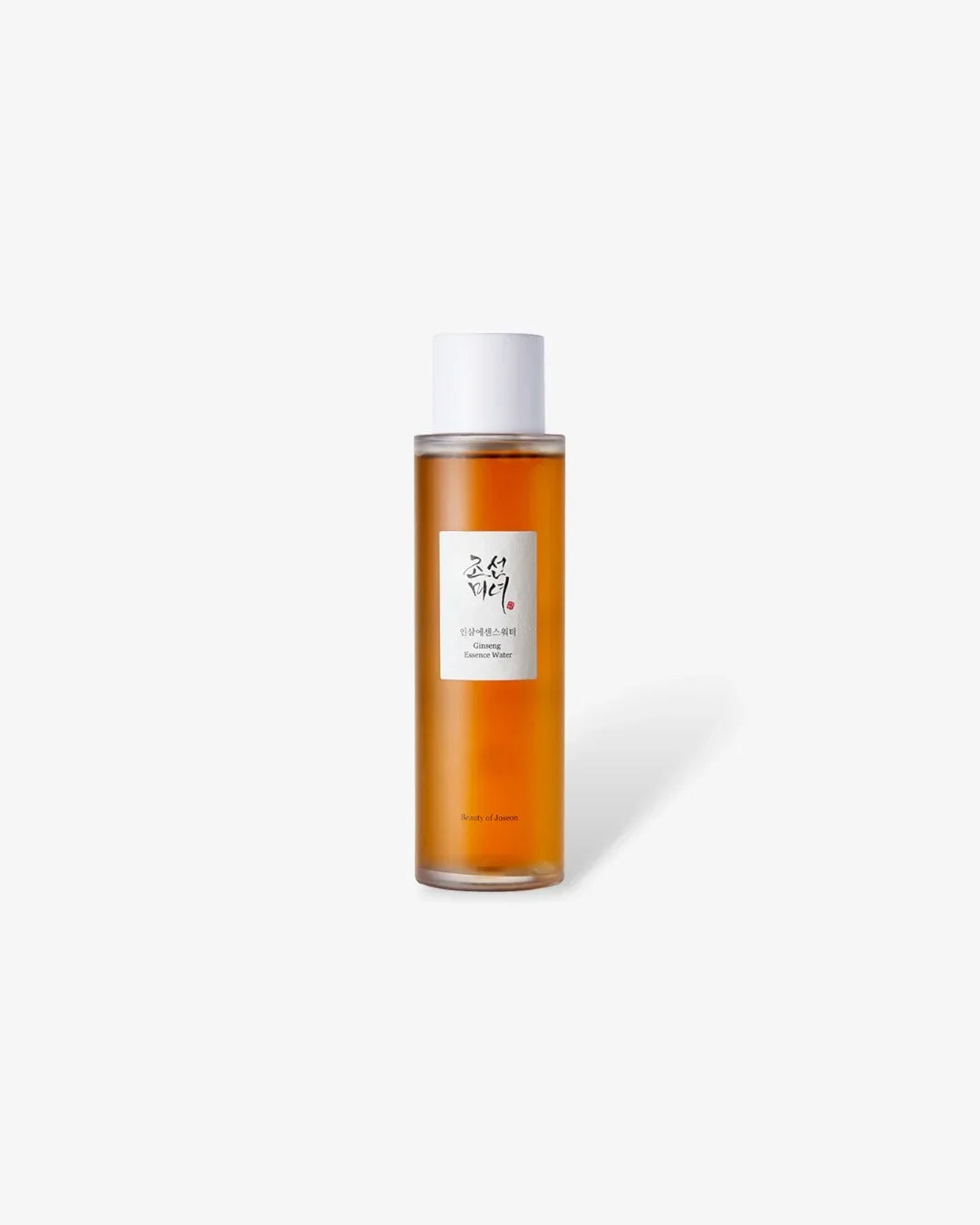 Bottle of Beauty of Joseon Ginseng Essence Water with white cap on white background