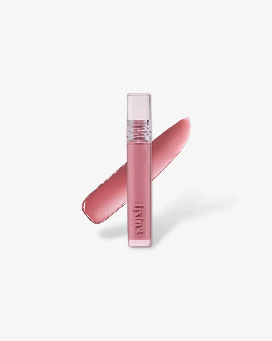 Pink Fixing tint lip gloss with matching color swatch on white background