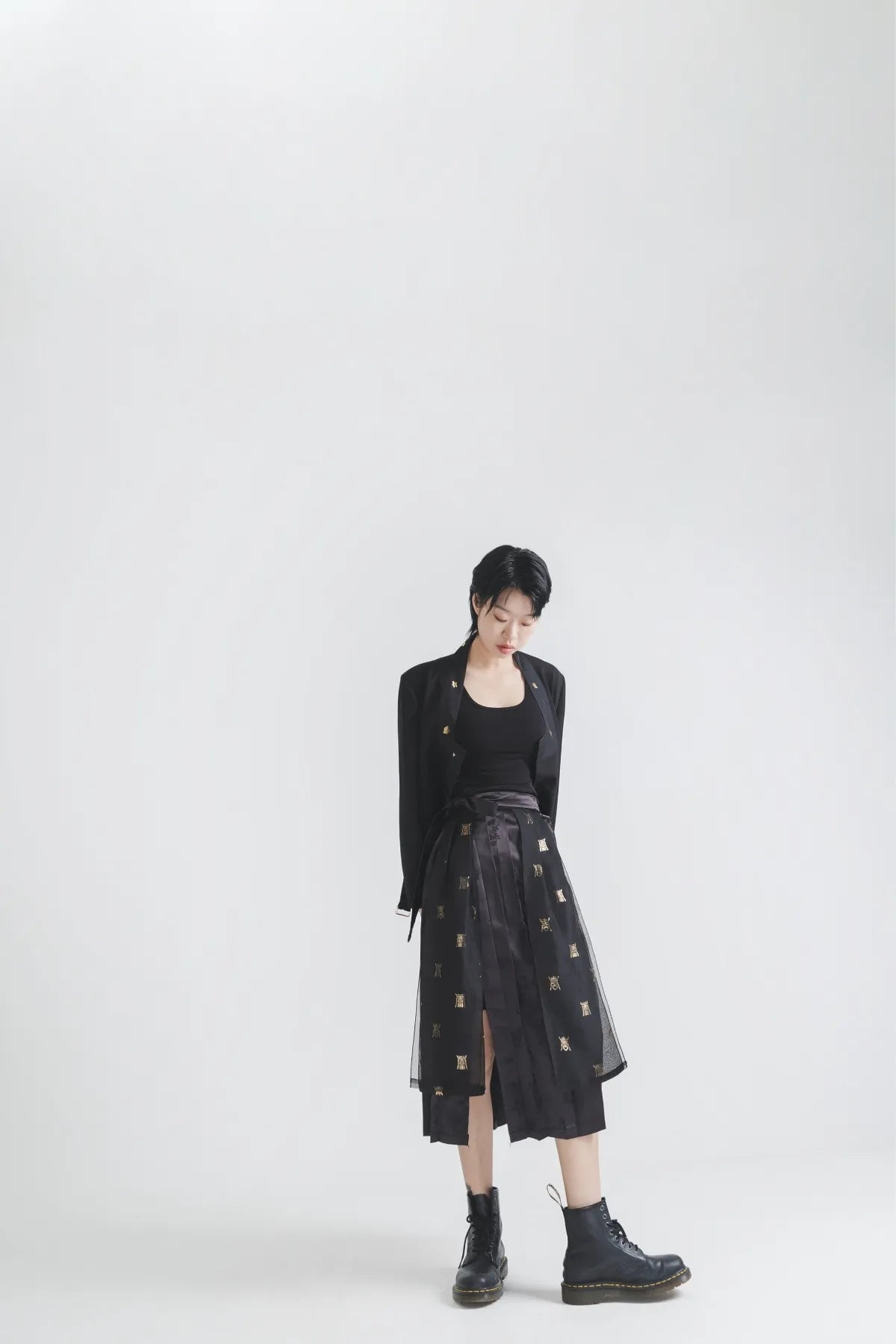 Gold Layered Brocade Skirt